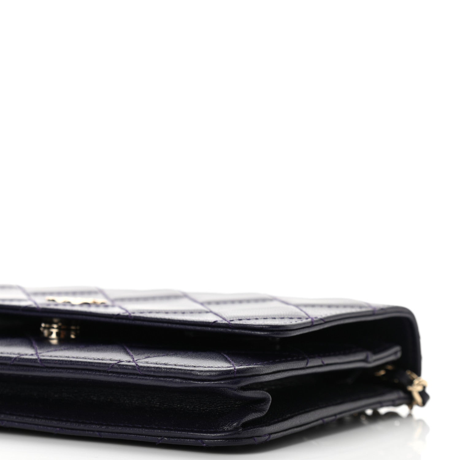 Chanel Lambskin Quilted Wallet On Chain WOC Purple 12 of 13