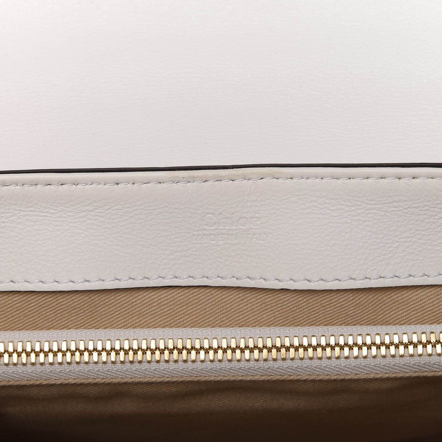 Calfskin Crocodile Embossed Small C Double Carry Brilliant White
