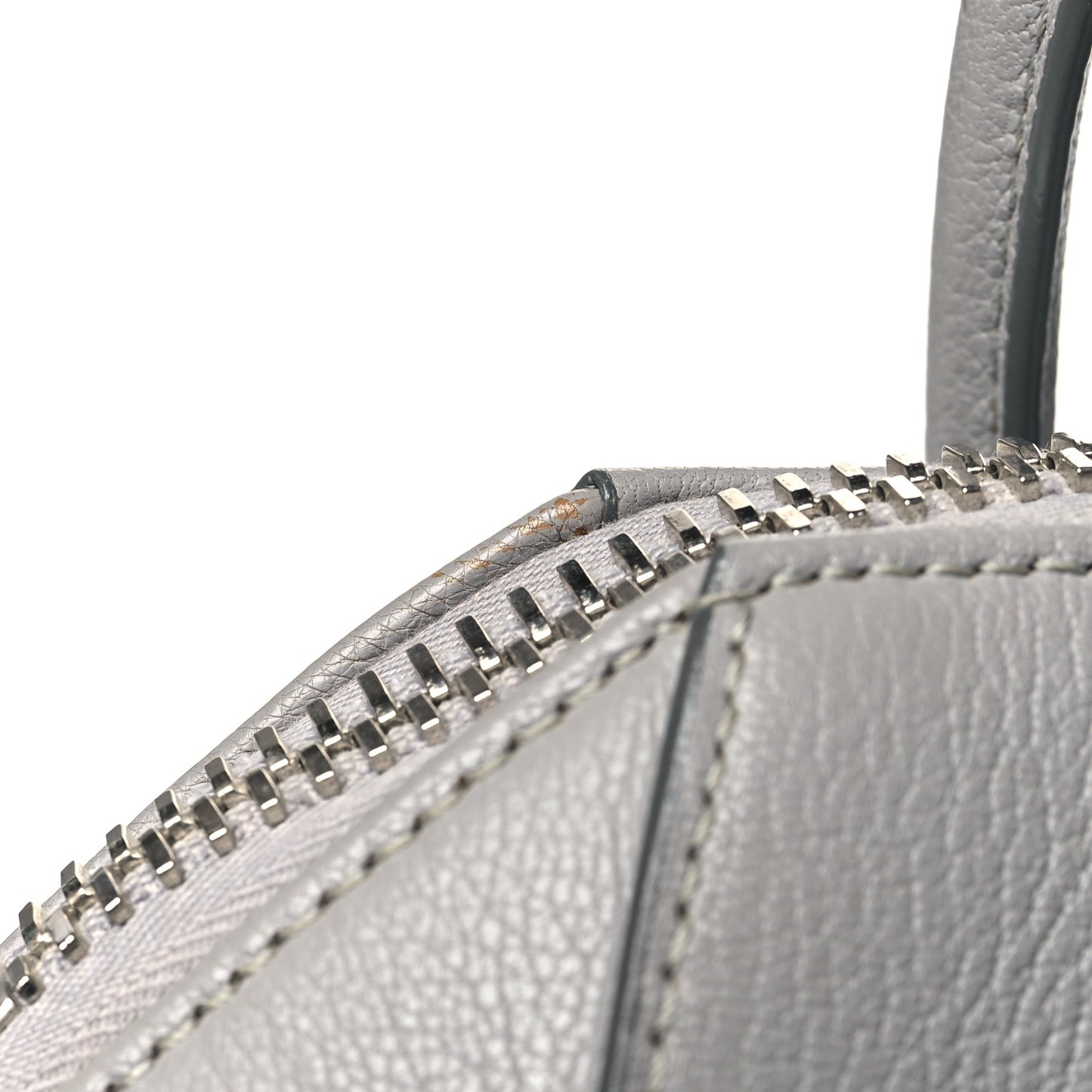 Sugar Goatskin Mini Antigona Pearl Grey