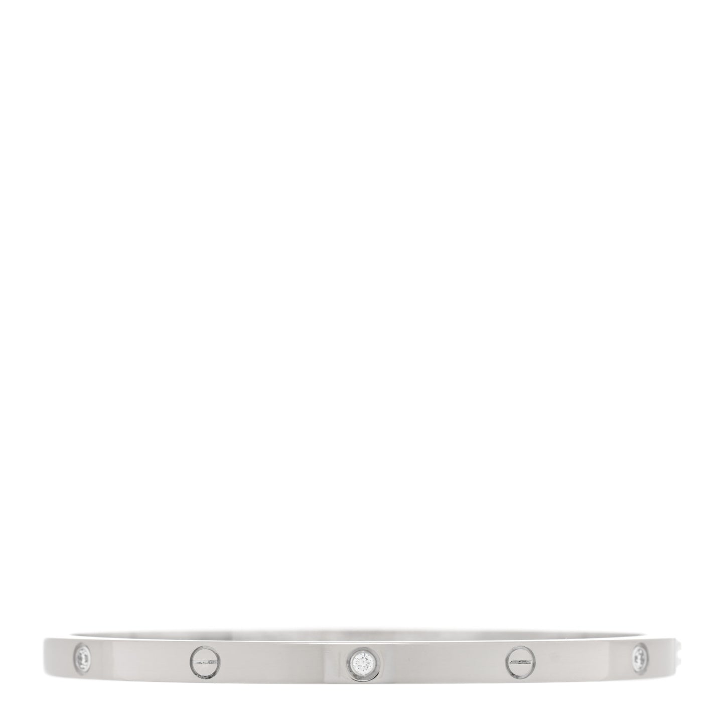 18K White Gold 6 Diamond Small LOVE Bracelet 16