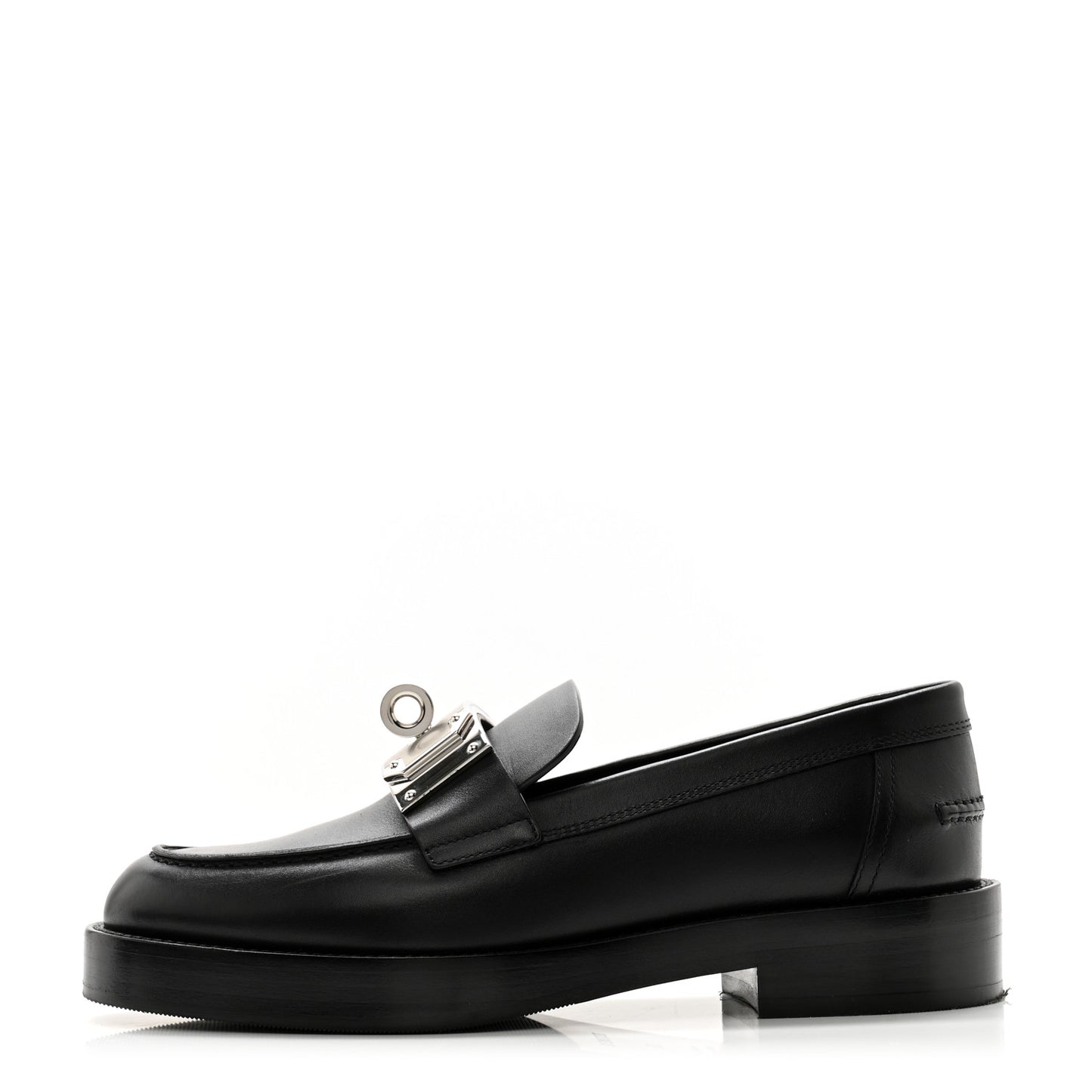 Calfskin Womens Hot Loafer 35 Black