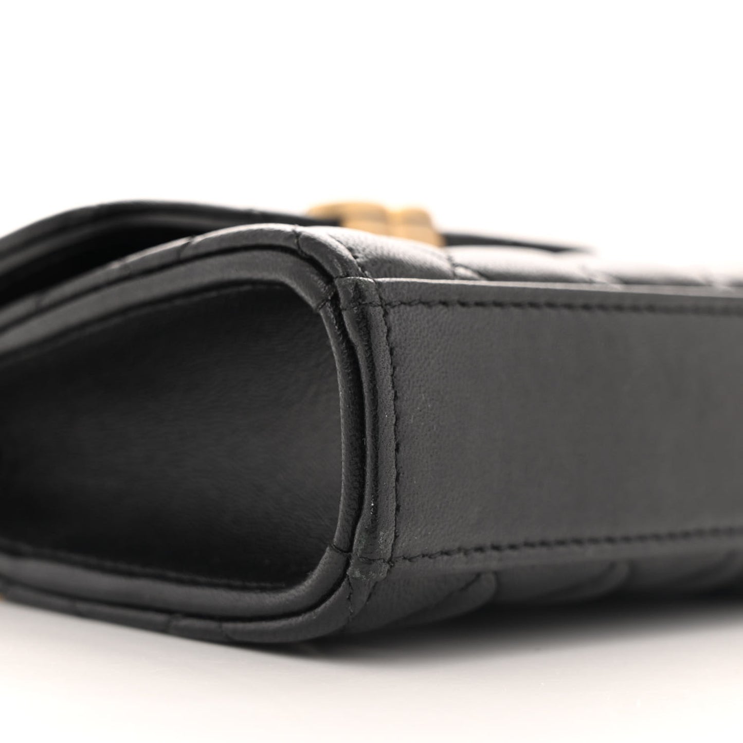 Lambskin Enamel Quilted Mini Top Handle Flap Black