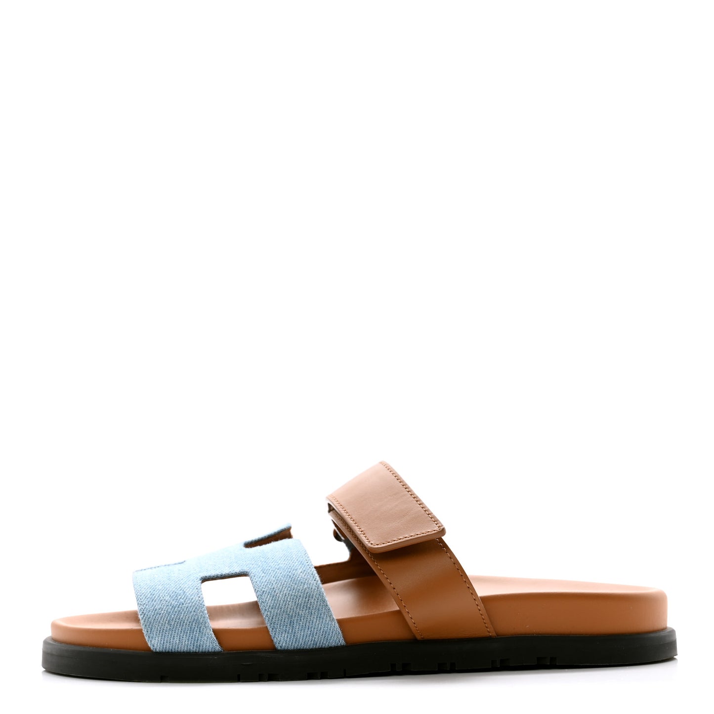 Denim Calfskin Womens Chypre Sandals 39 Bleu Clair Naturel
