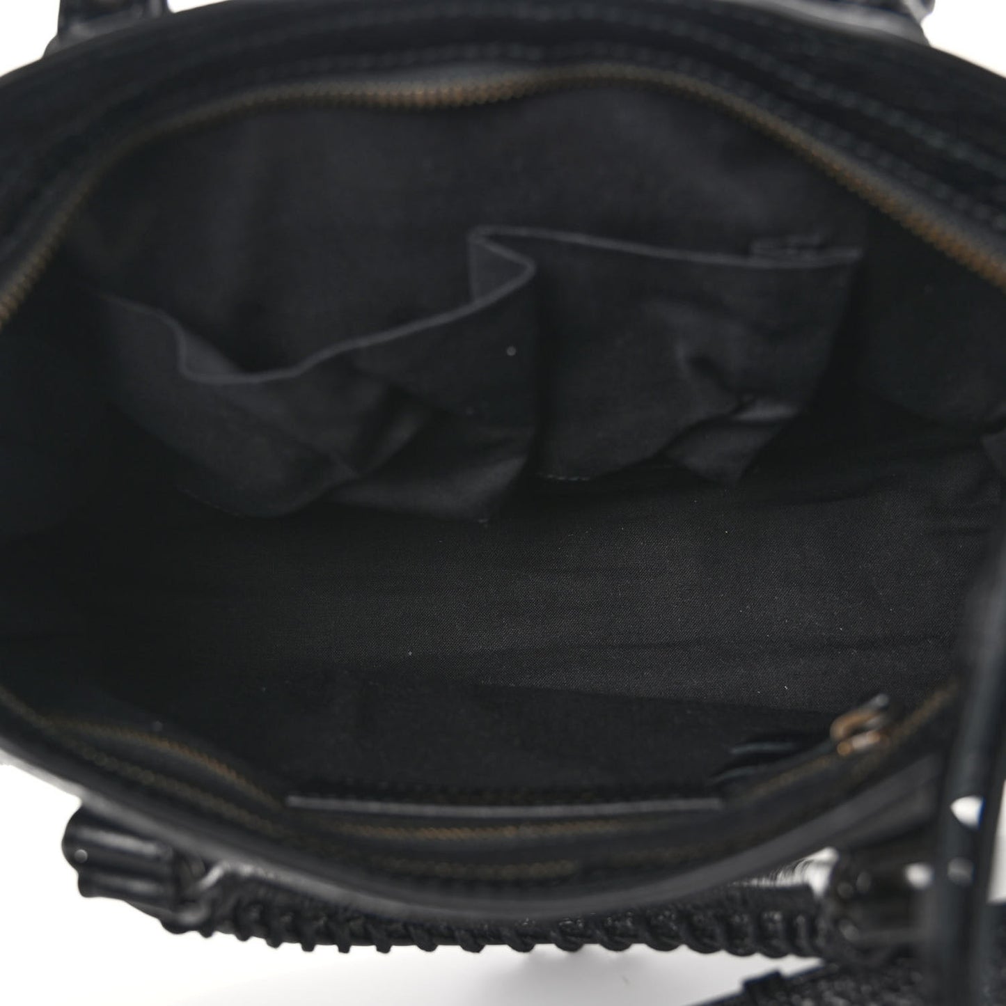 Agneau Classic Hardware S City Logo Strap Black White