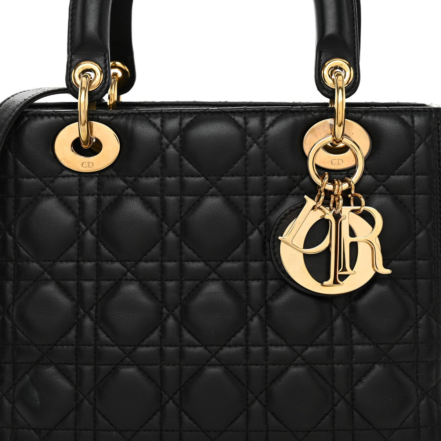 Lambskin Cannage Medium Lady Dior Black
