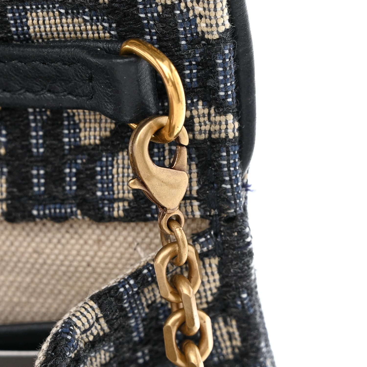 Christian Dior Oblique Saddle Chain Pouch Blue 11 of 13