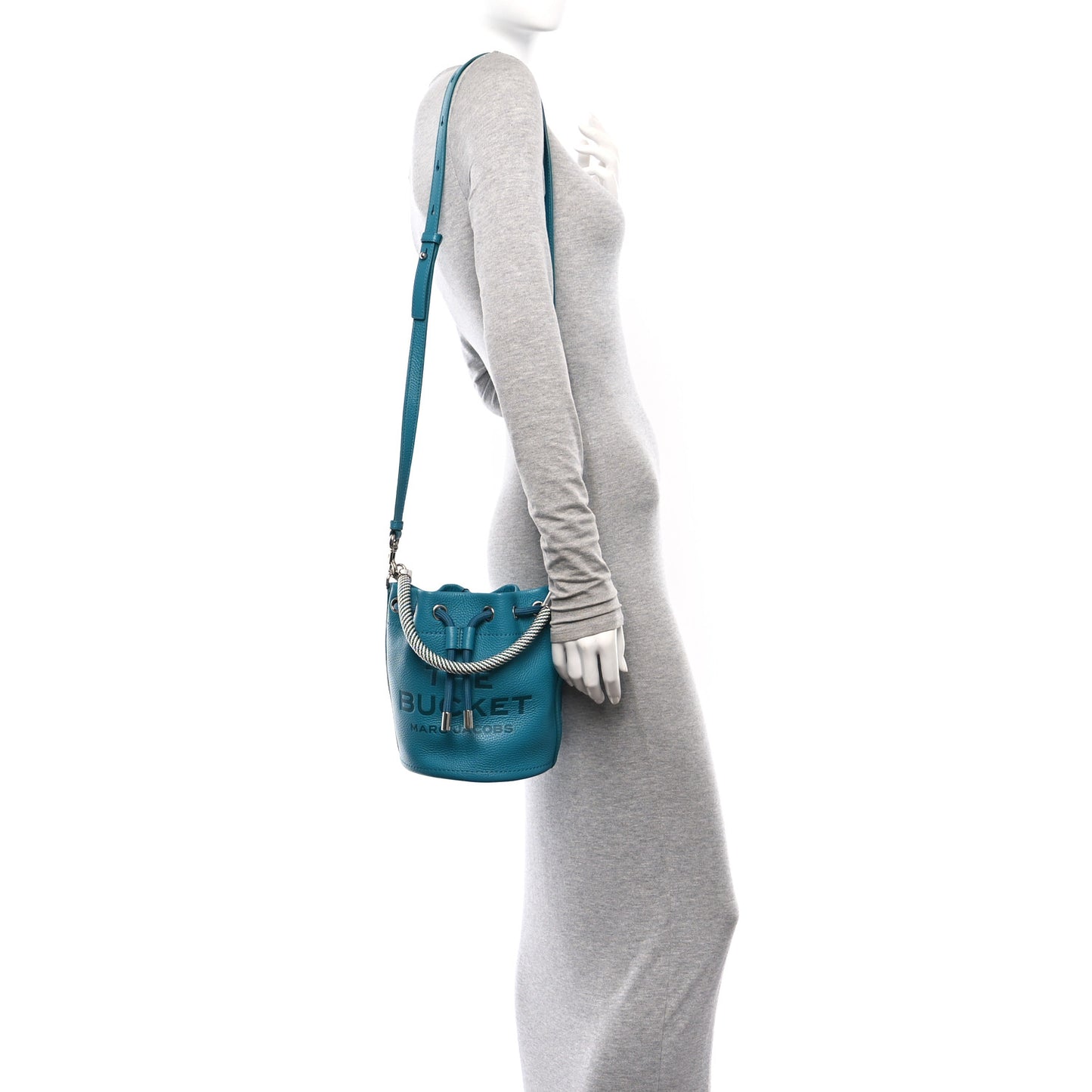 Grained Calfskin Mini The Bucket Bag Harbor Blue