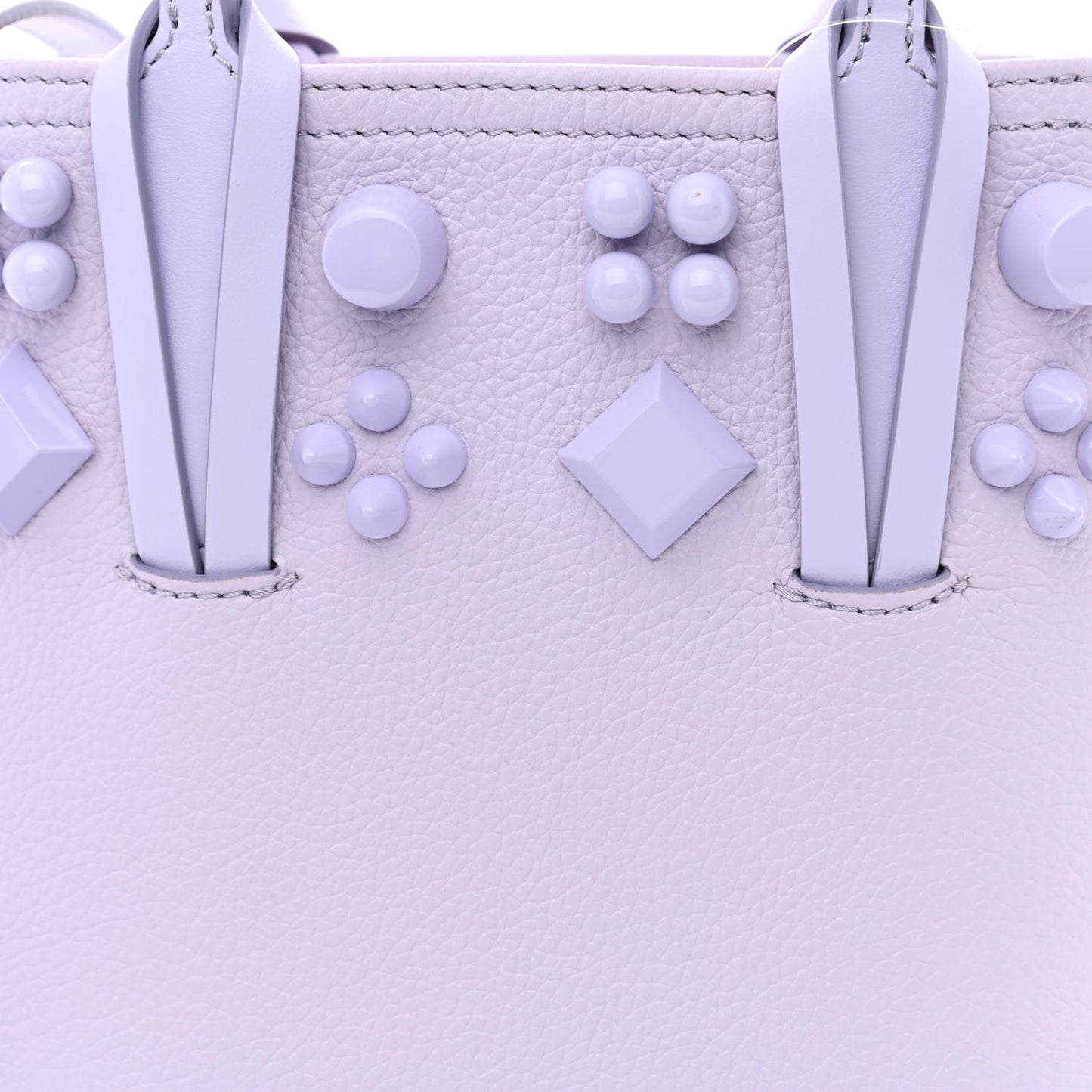 Calfskin Empire Spike Studded Mini North South Cabata Tote Lilac Smoke