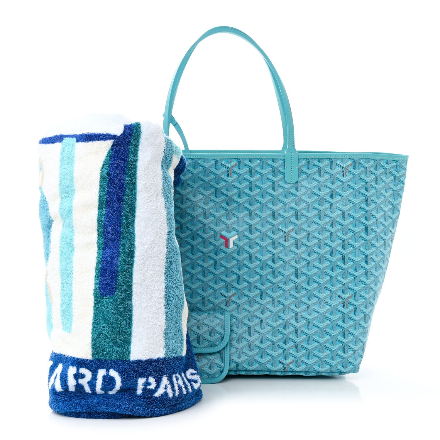 Goyard Goyardine Saint Louis GM Balise Beach Towel Set Turquoise 3 of 12