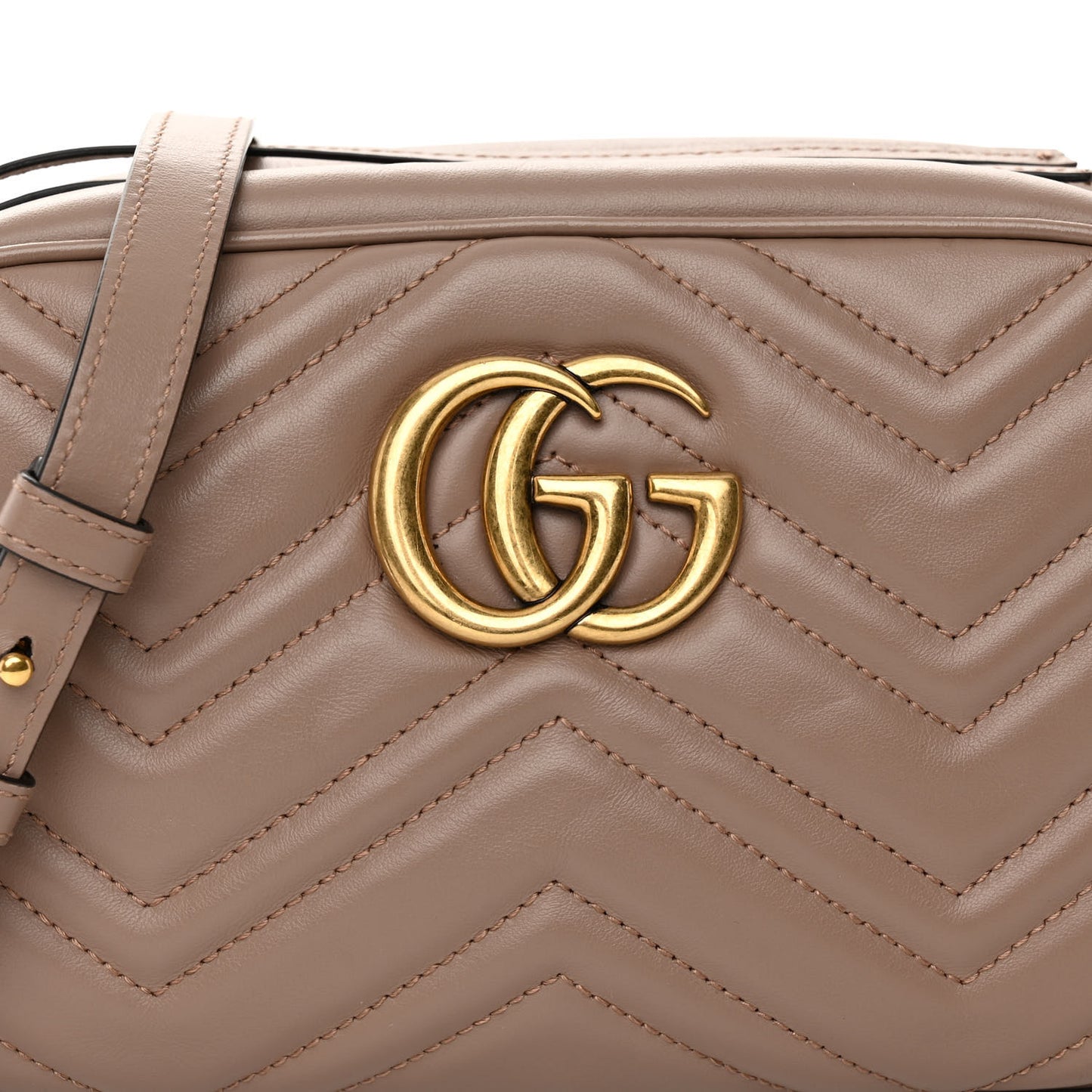 Calfskin Matelasse Small GG Marmont Chain Shoulder Bag Porcelain Rose