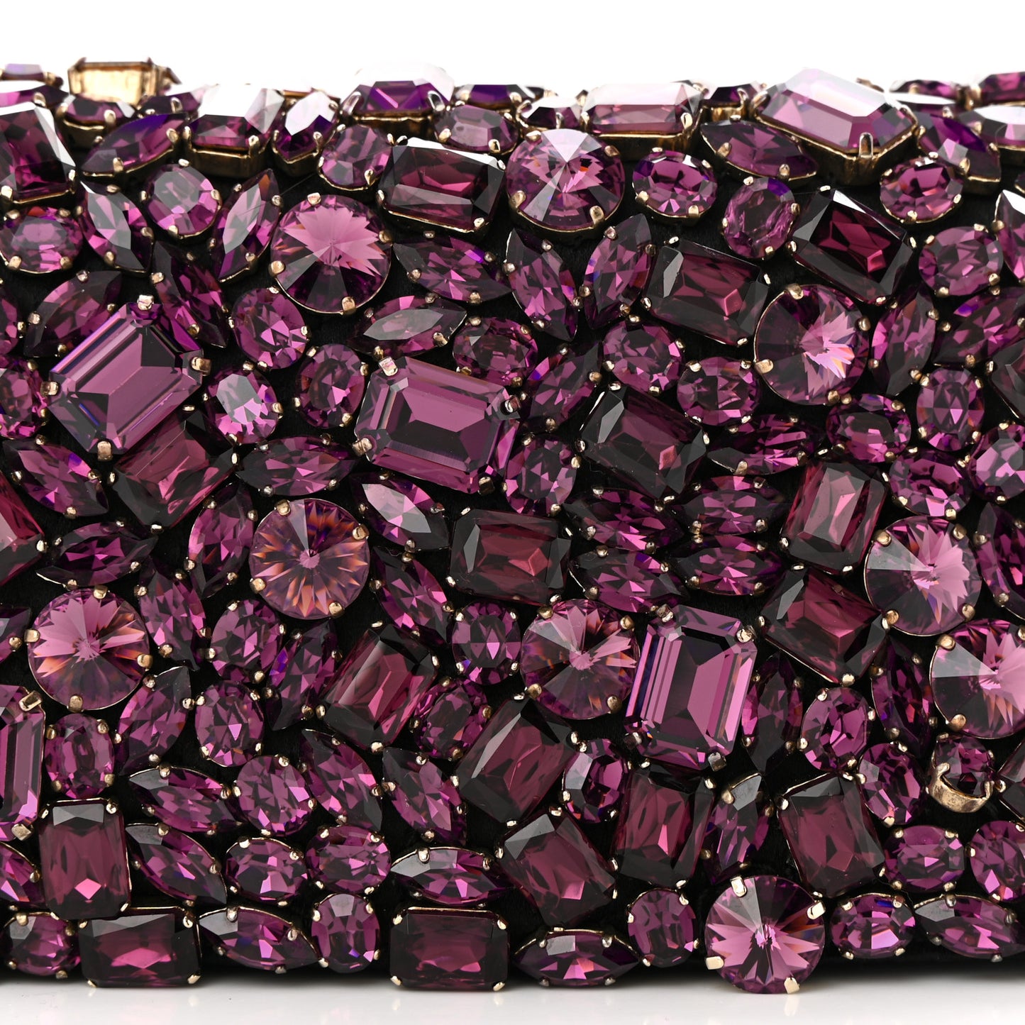 Satin Jeweled Clutch Purple