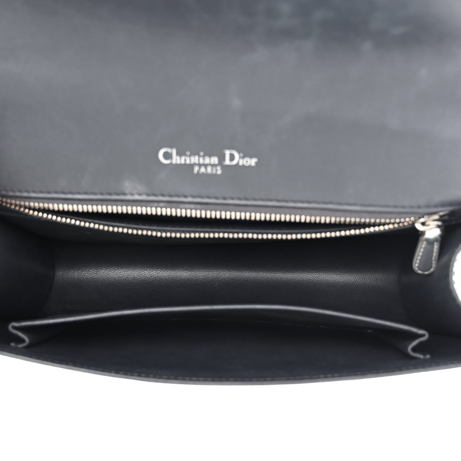 Christian Dior Metallic Patent Micro-Cannage Medium Diorama Flap Bag Silver 5 of 15