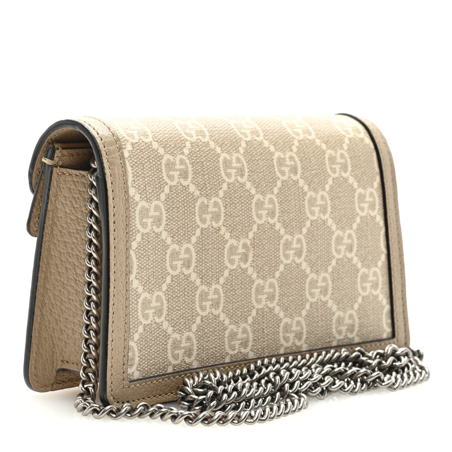 Gucci GG Supreme Monogram Textured Dollar Calfskin Super Mini Dionysus Shoulder Bag Beige Mystic White Oatmeal 2 of 9