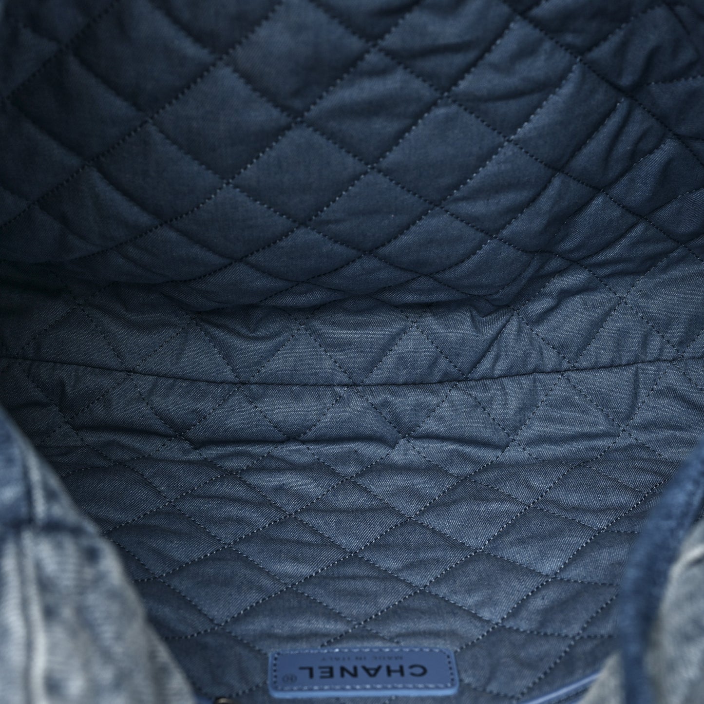 Denim Quilted Small Chanel 22 Blue