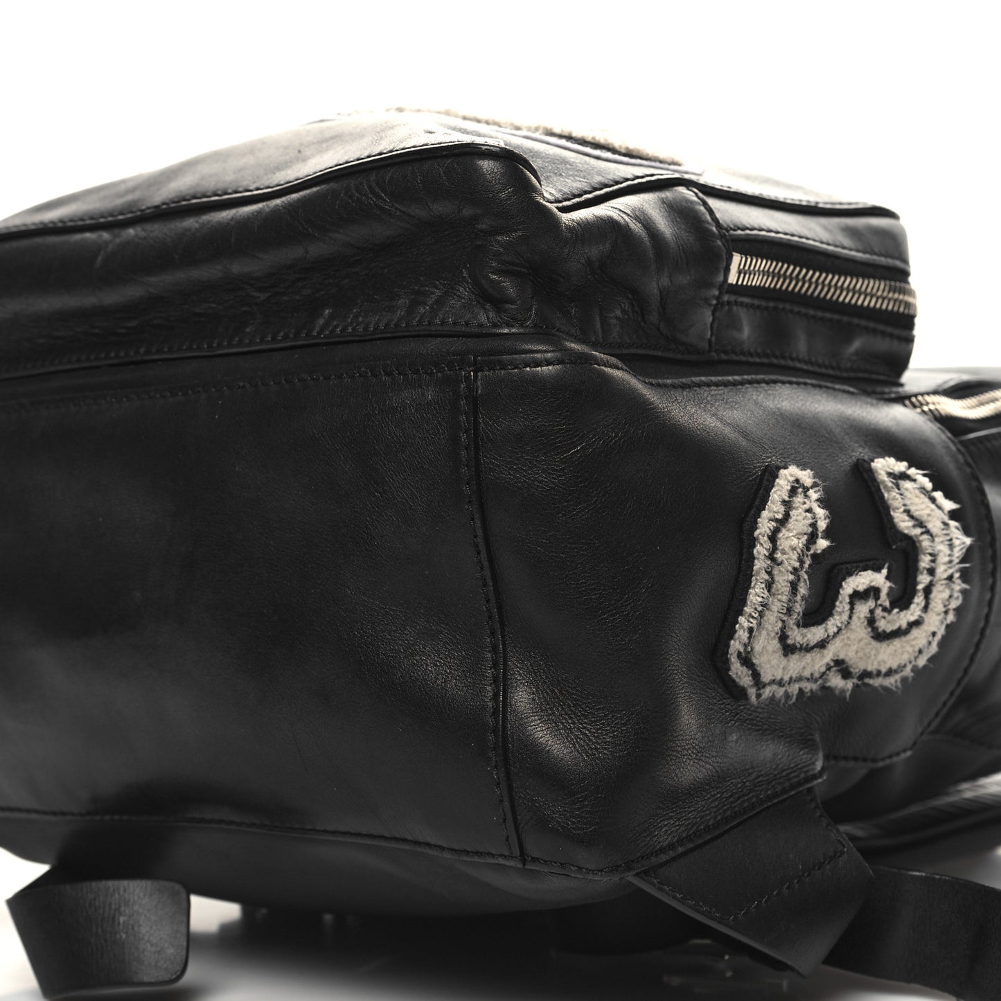 Calfskin Logo Backpack Black