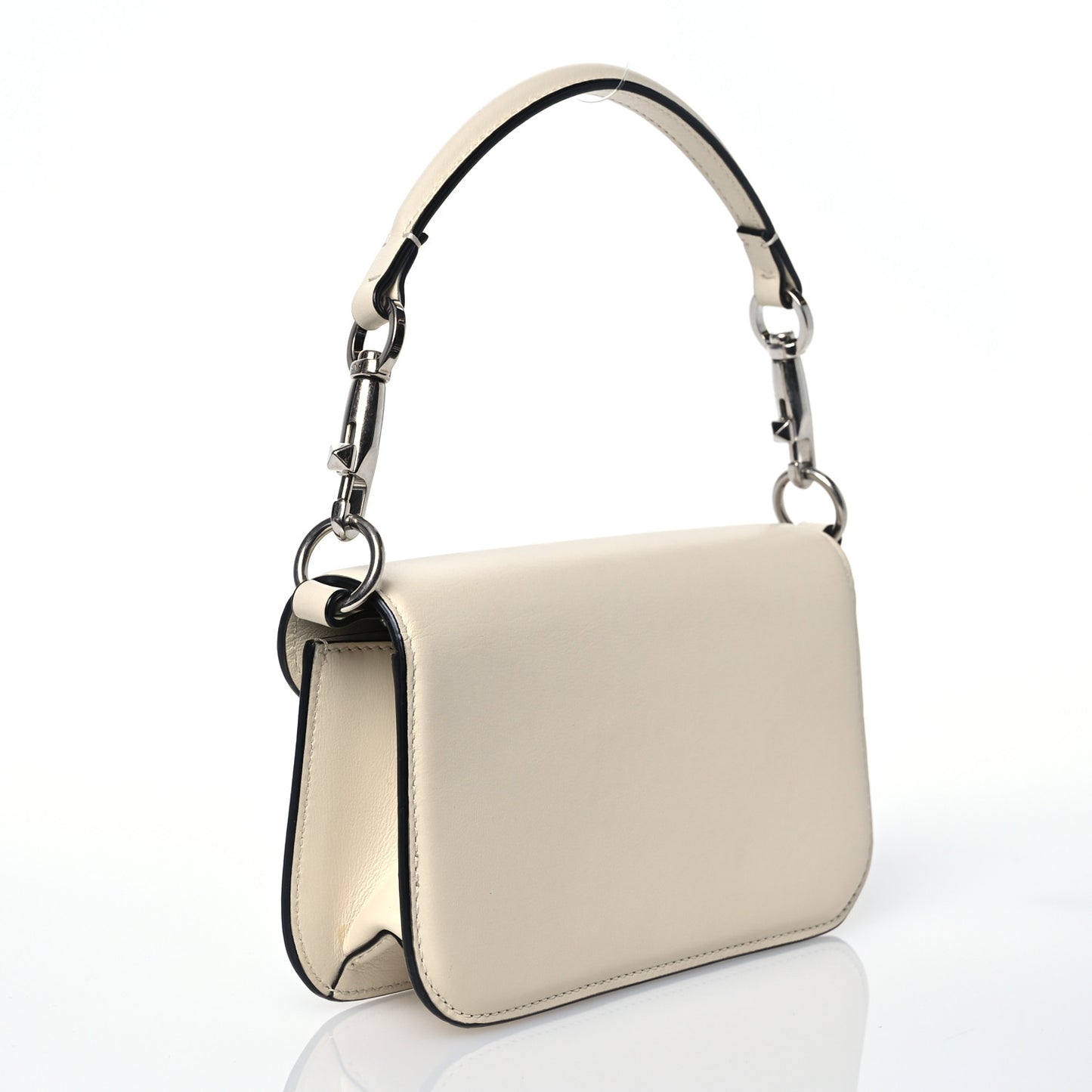 Calfskin Crystal Vlogo Small Loco Shoulder Bag Light Ivory