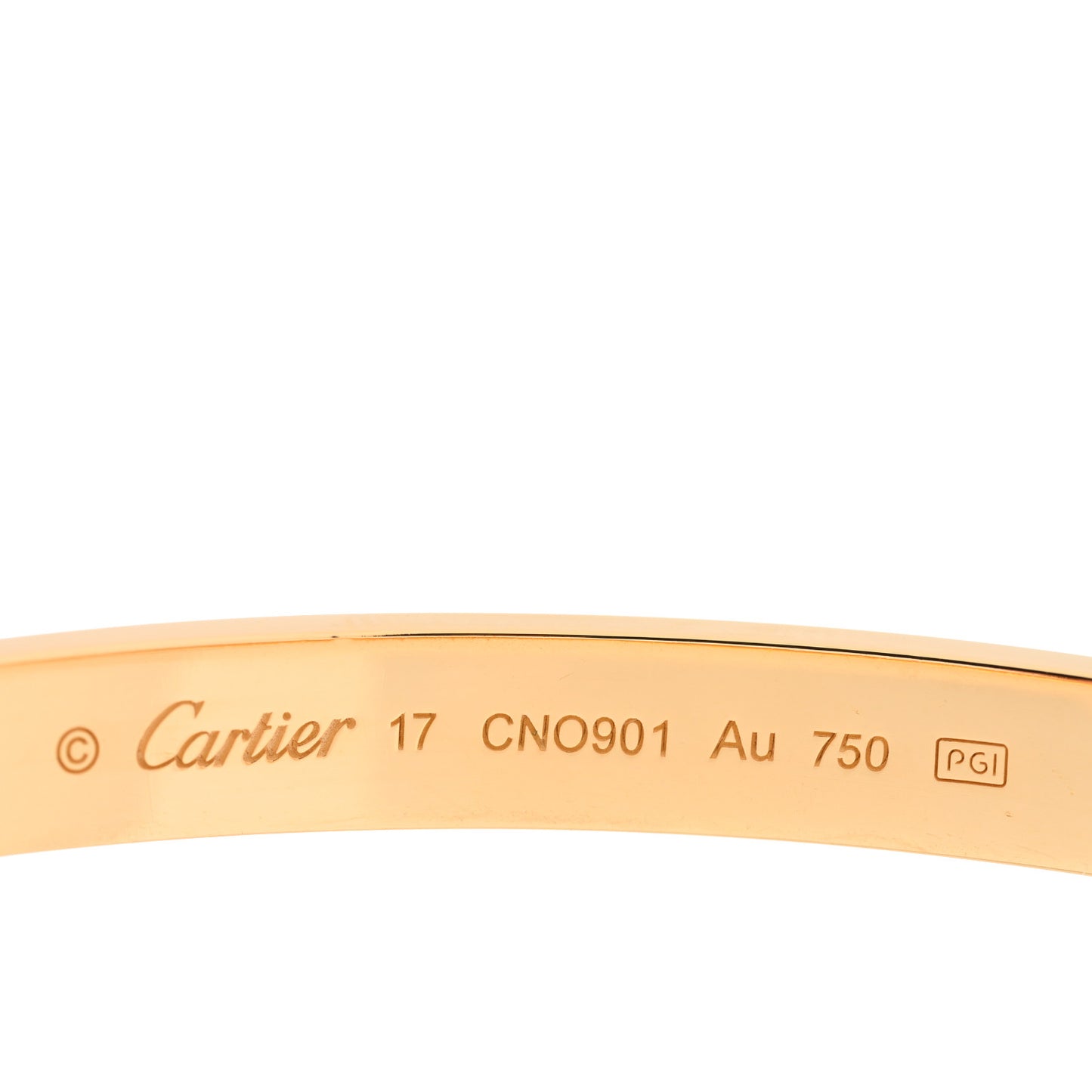 18K Yellow Gold LOVE Bracelet 17