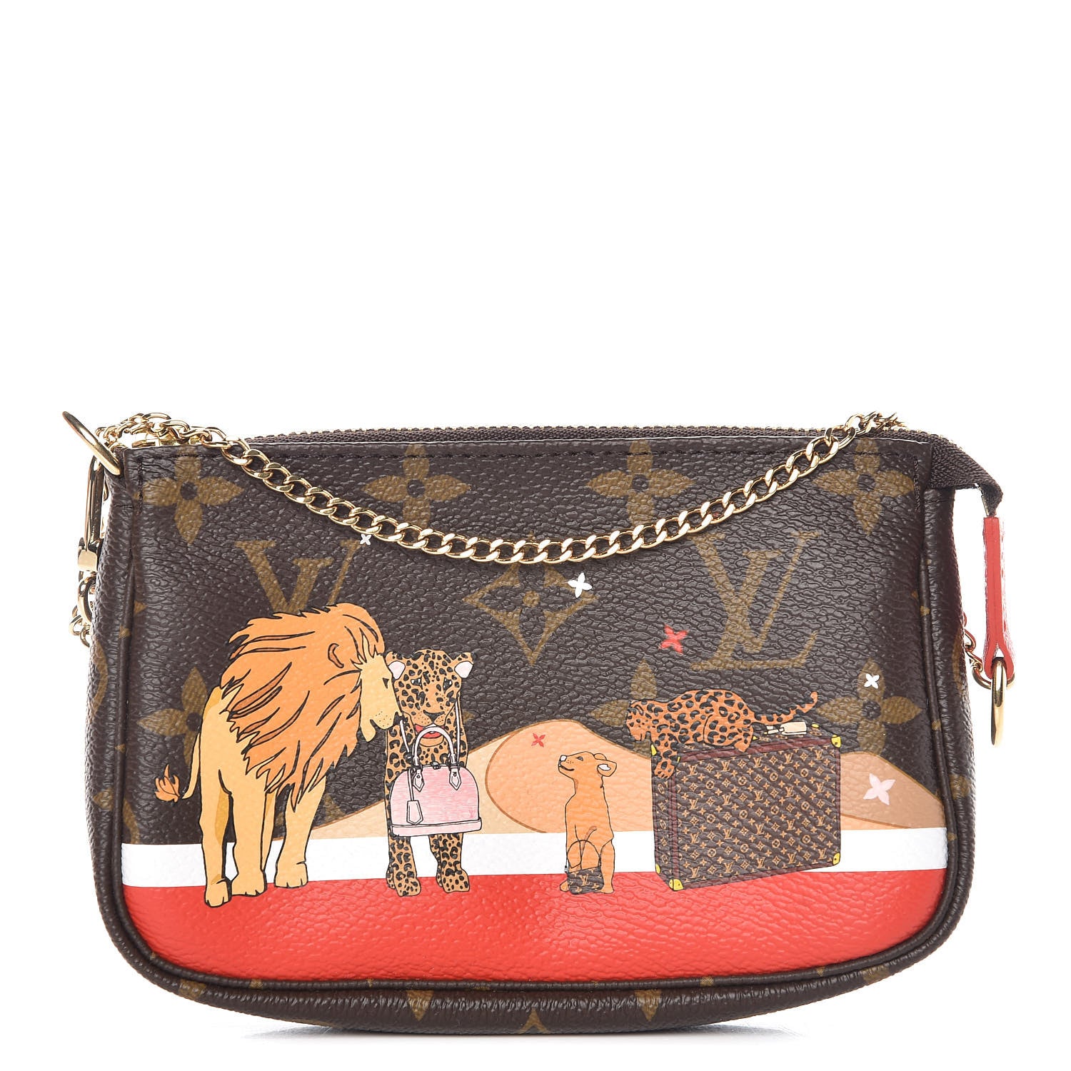 Louis Vuitton Monogram 2018 Christmas Animation Mini Cats Pochette