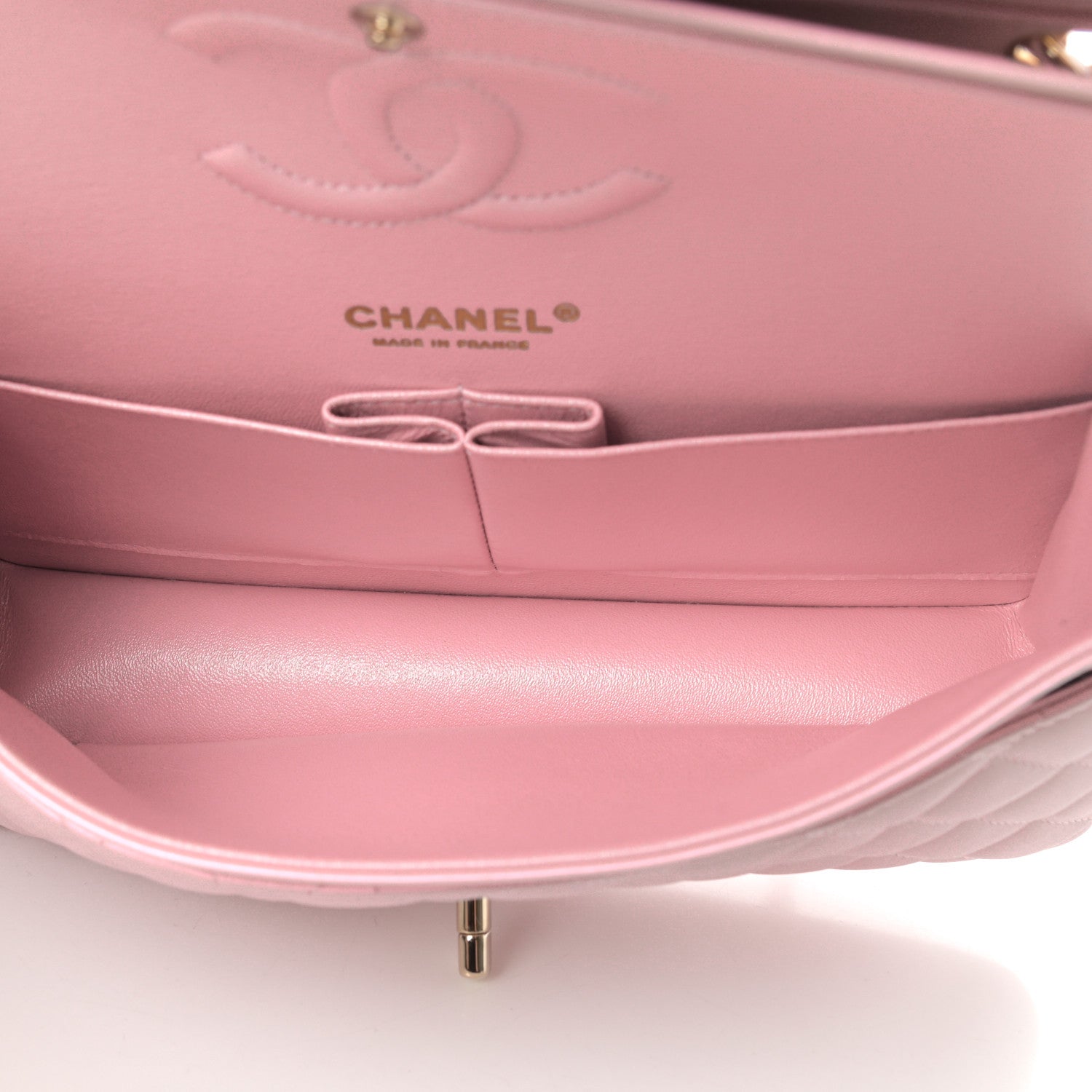 Chanel Iridescent Calfskin Quilted Medium Double Flap Light Pink 5 of 12