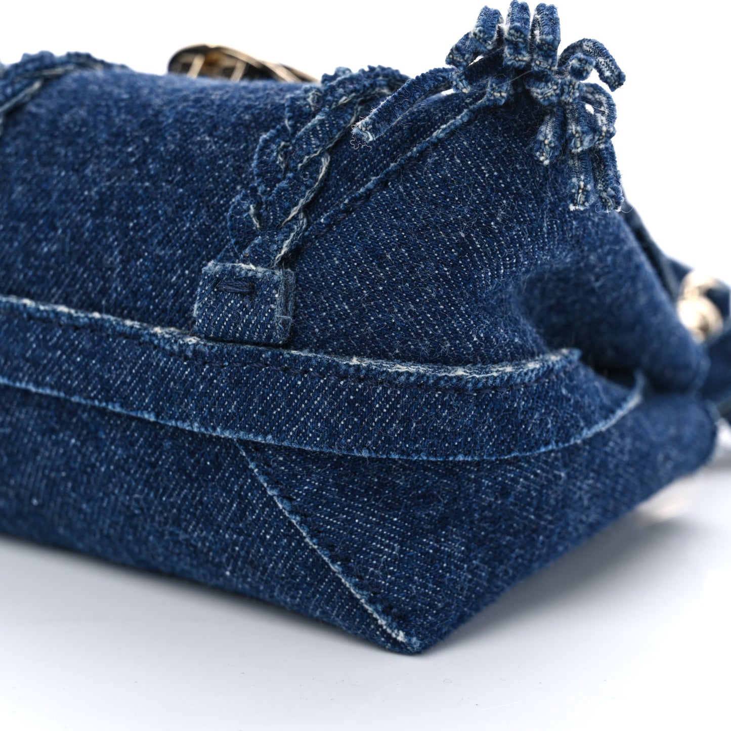 Denim Mini Penelope Soft Shoulder Bag Blue