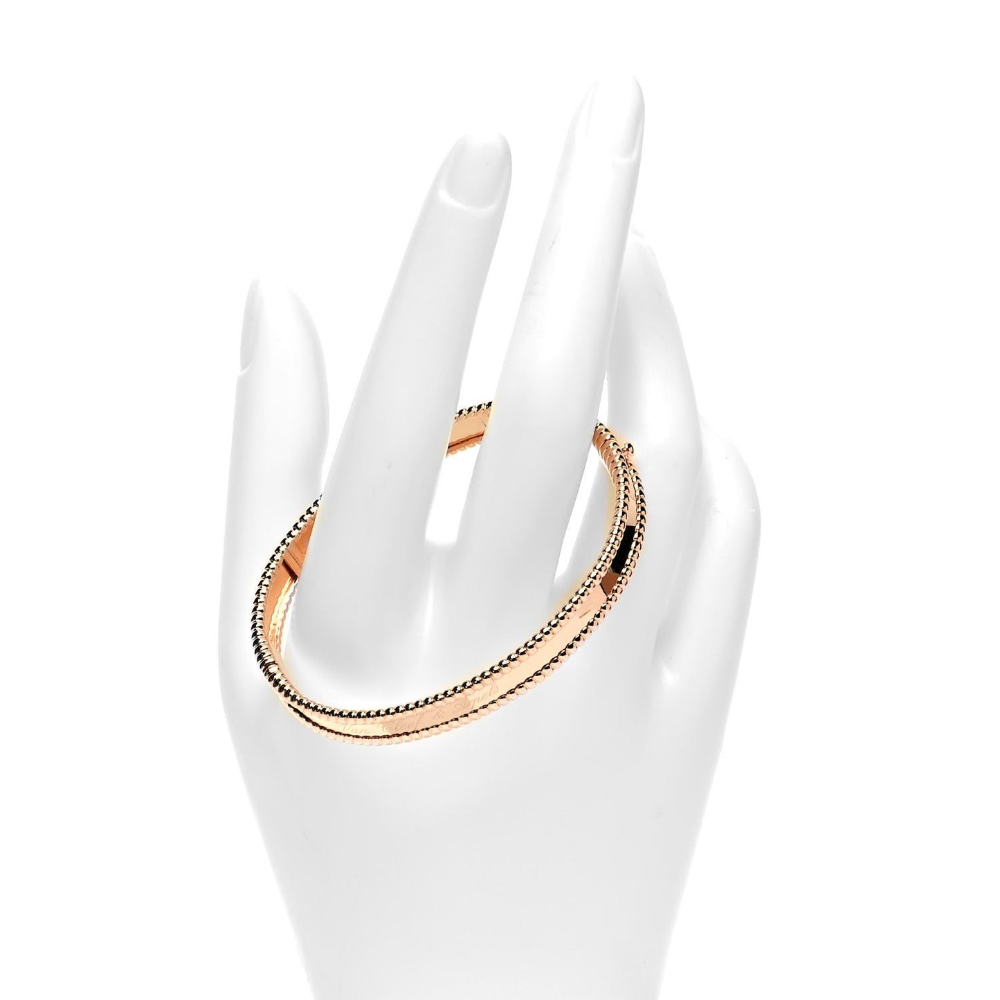 18K Rose Gold Perlee Signature Bangle Bracelet M