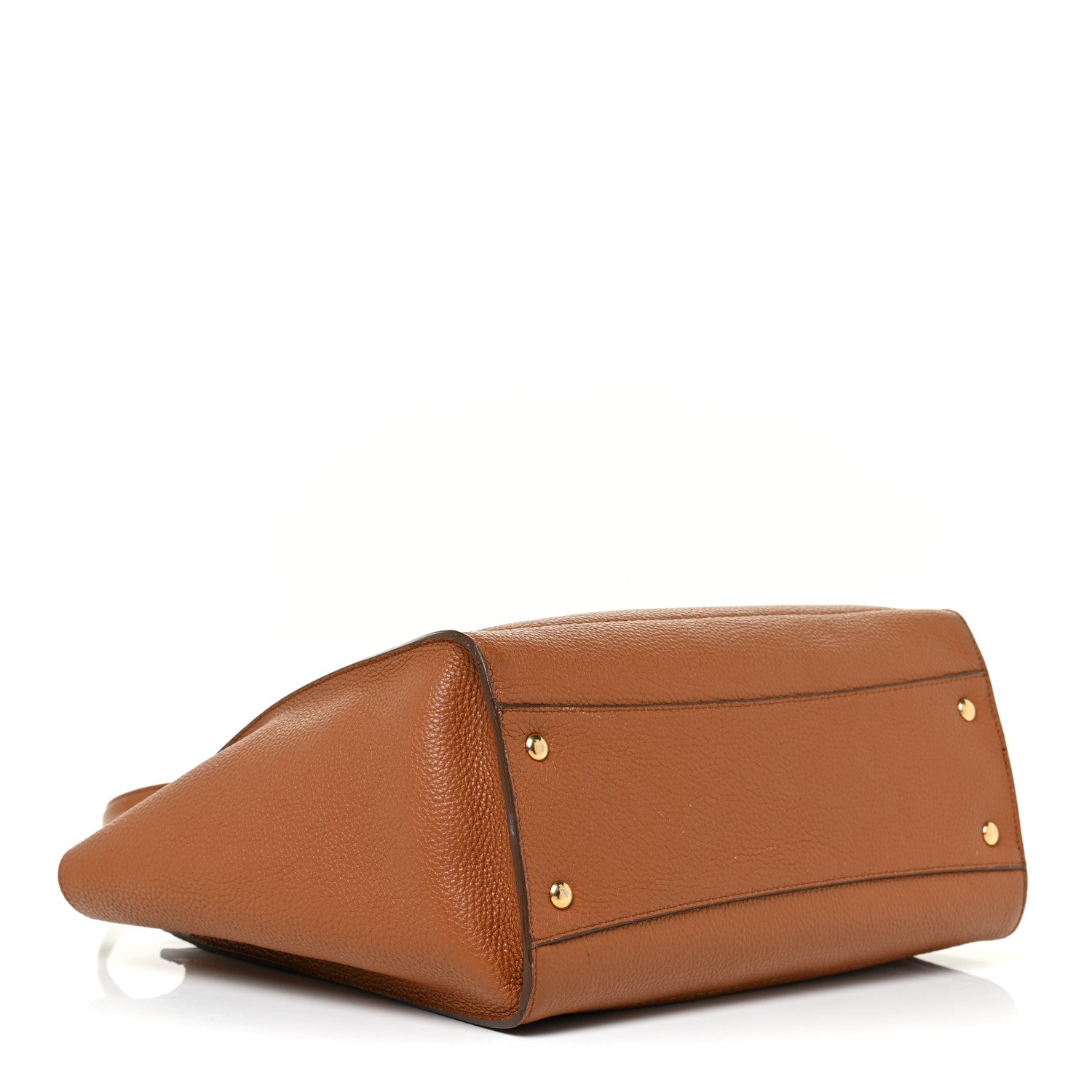 Salvatore Ferragamo Hammered Calfskin Double Handle Amy Tote Chestnut 4 of 13