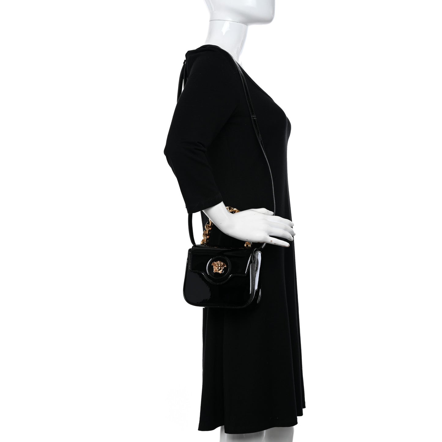 Patent Mini La Medusa Bag Black
