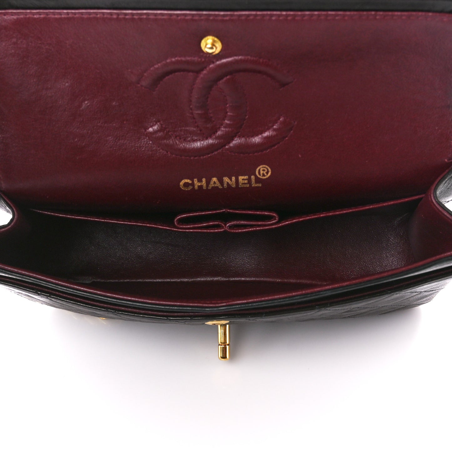Lambskin Quilted Small Double Flap Black
