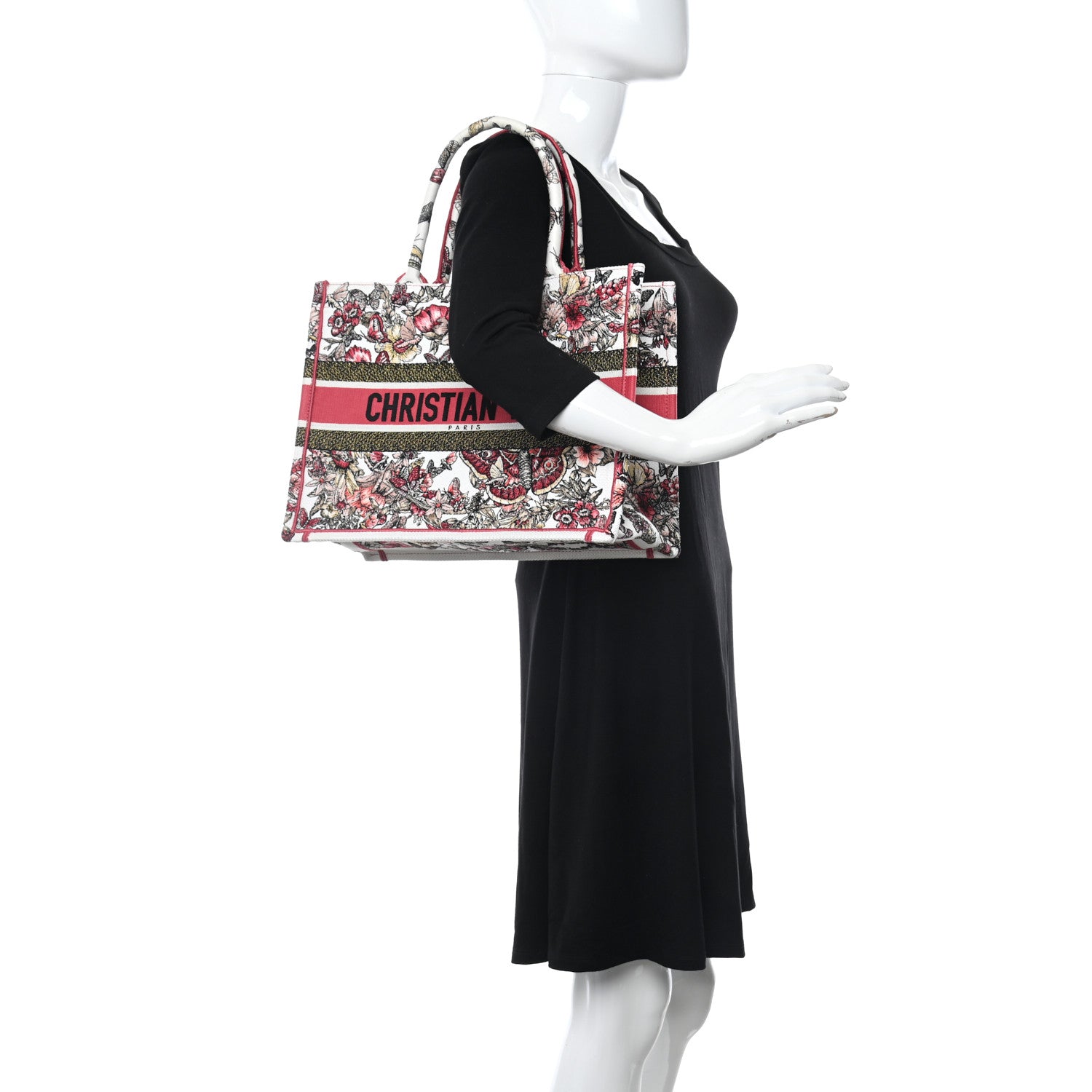 Christian Dior Canvas Embroidered Medium Butterfly Print Book Tote Multicolor 2 of 9