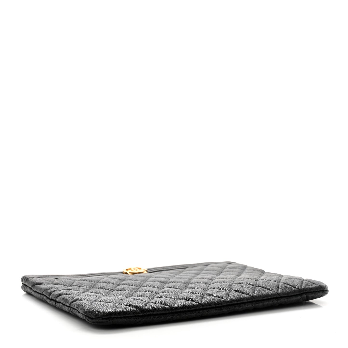 Caviar Quilted Medium Boy Cosmetic Case Black
