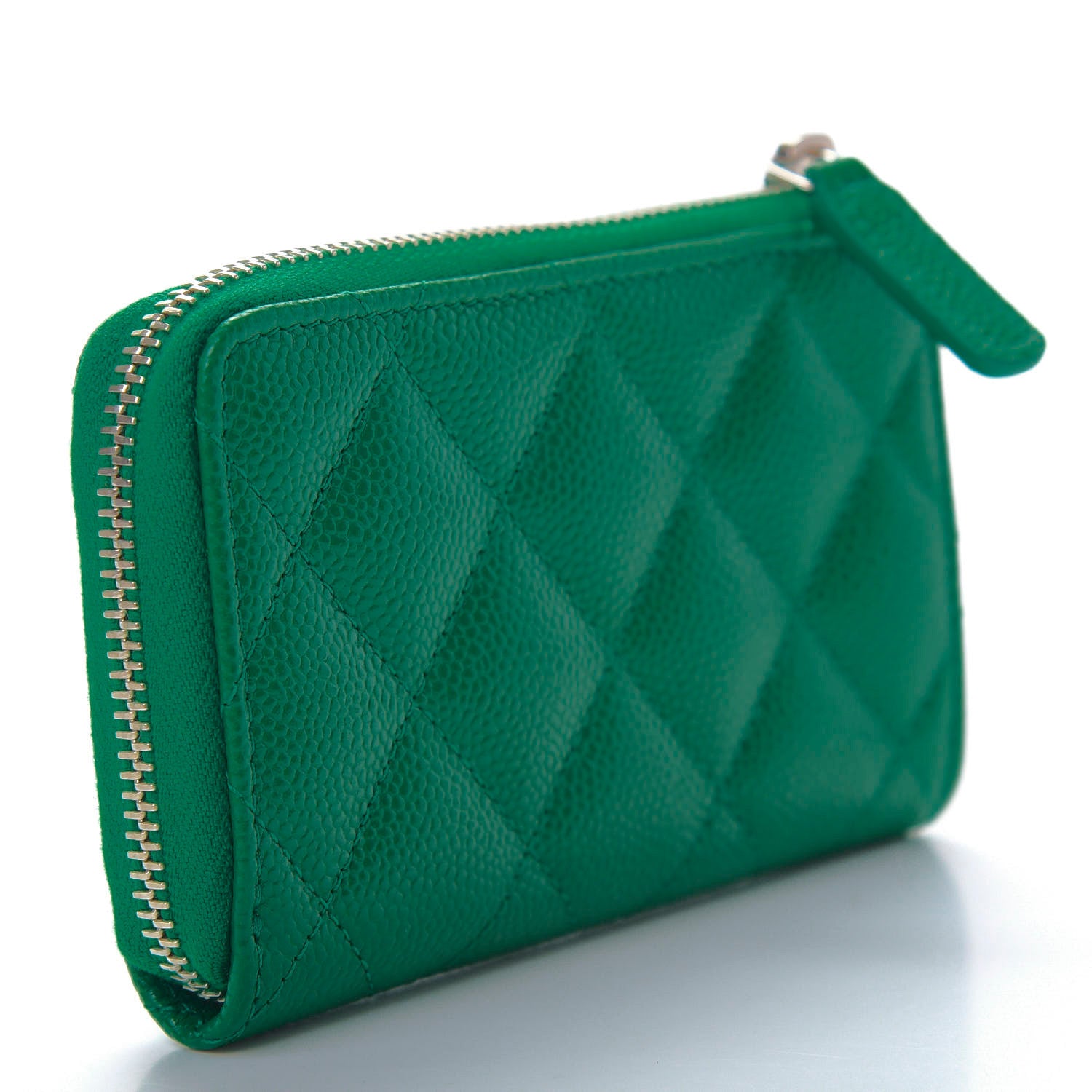 Chanel Caviar Quilted Zipped Key Holder Case Green 3 of 7