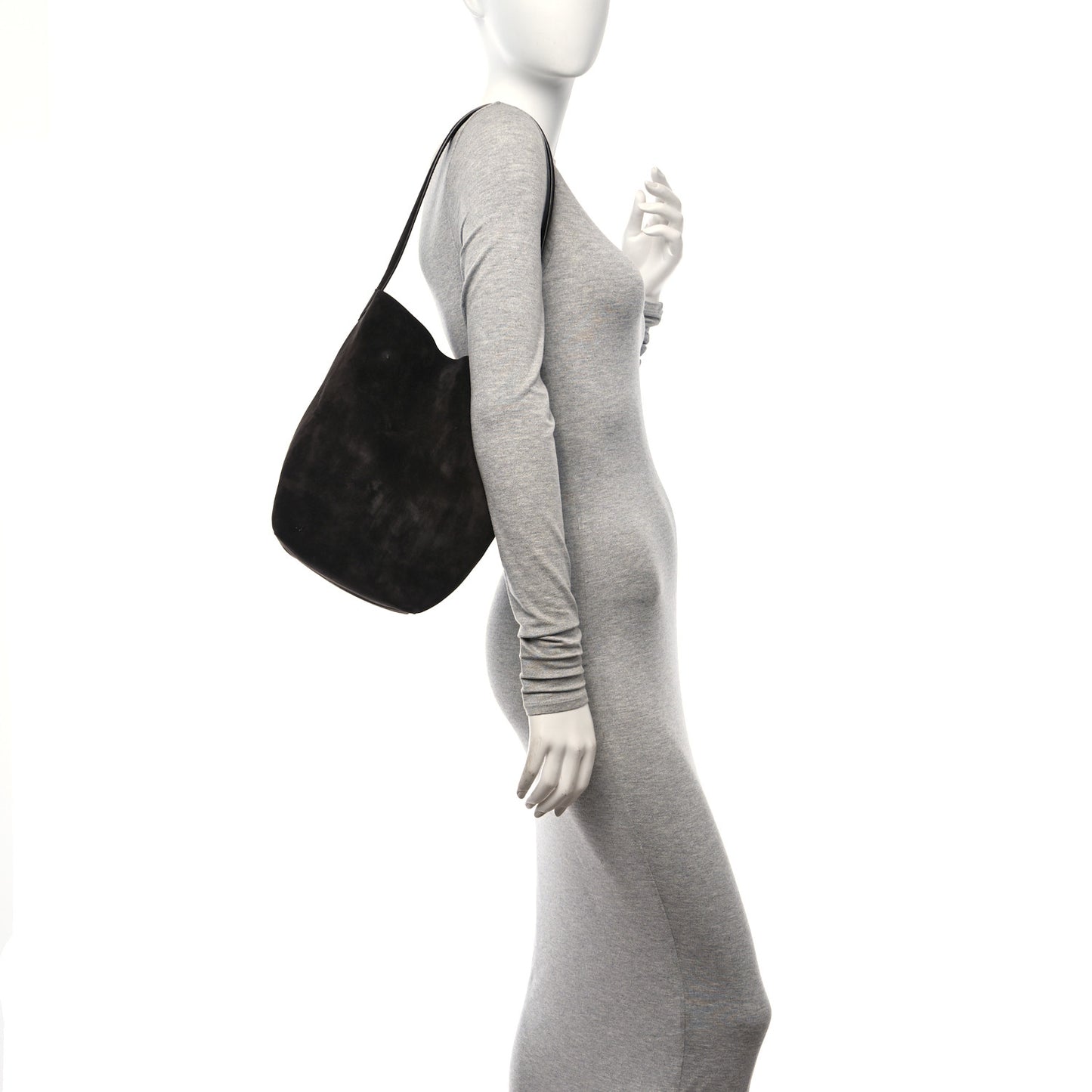 Suede Calfskin Medium N/S Park Tote Dark Brown