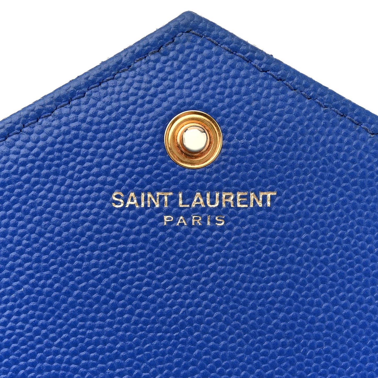 Grain De Poudre Matelasse Chevron Monogram Chain Wallet Blue Majorelle