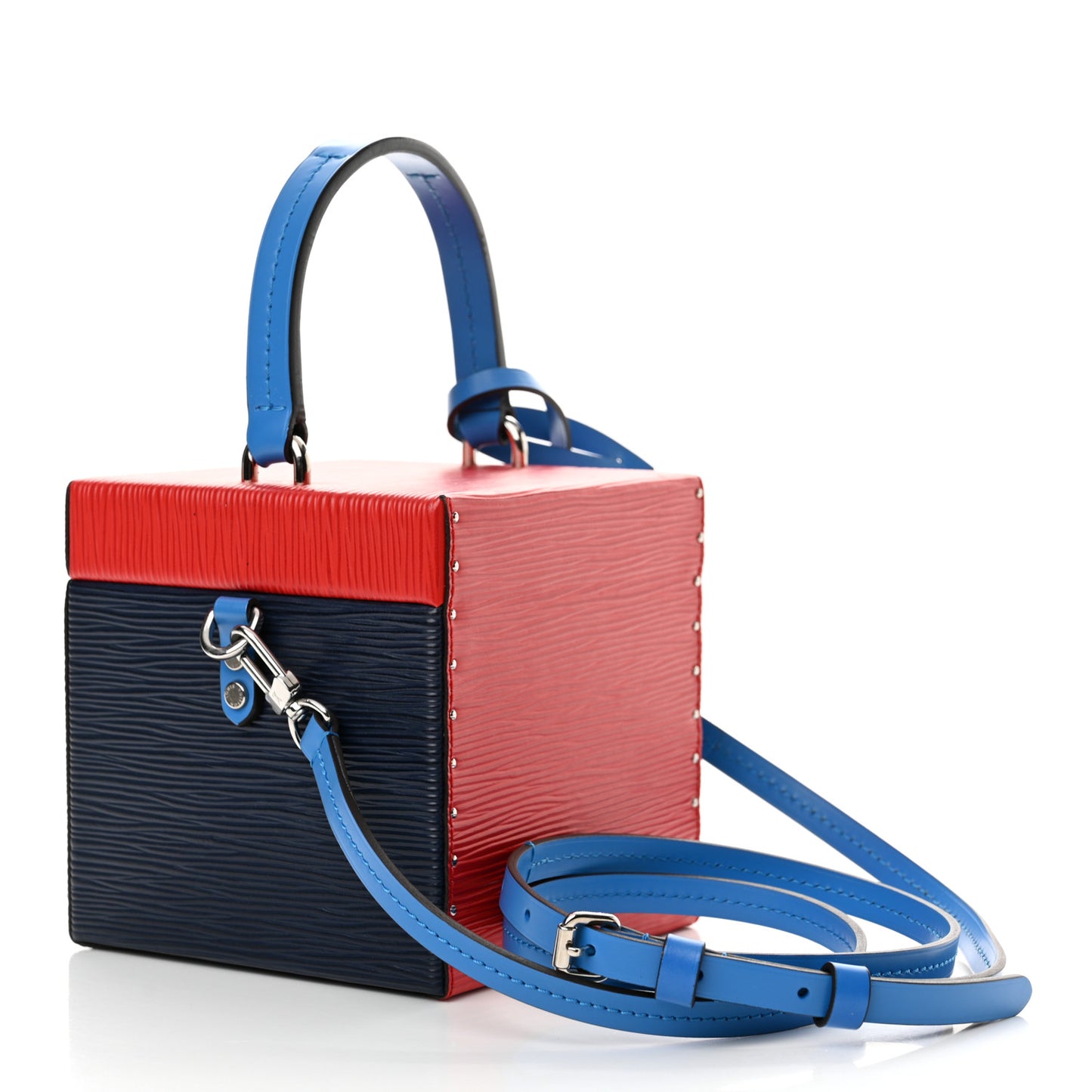 Epi Bleecker Box Indigo Coquelicot
