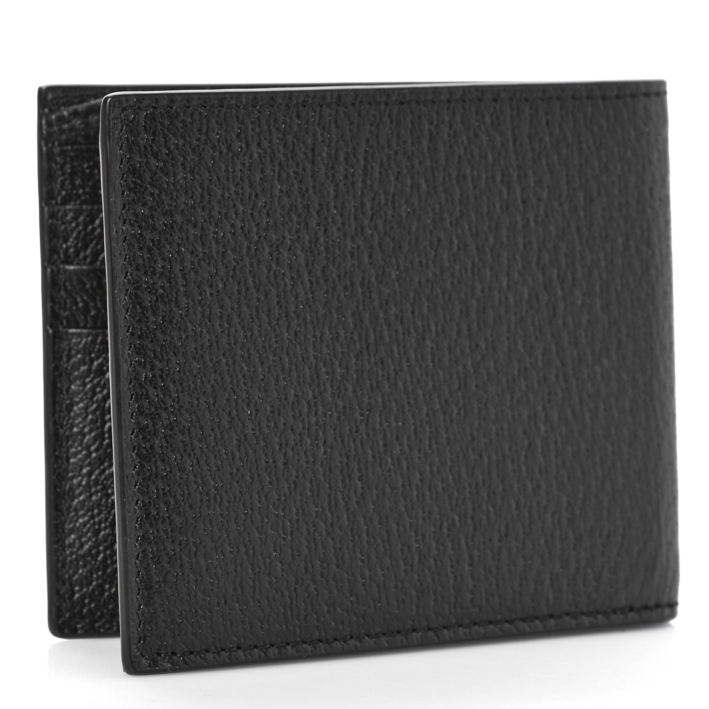 Calfskin Boar Effect GG Marmont Bi-Fold Wallet Black