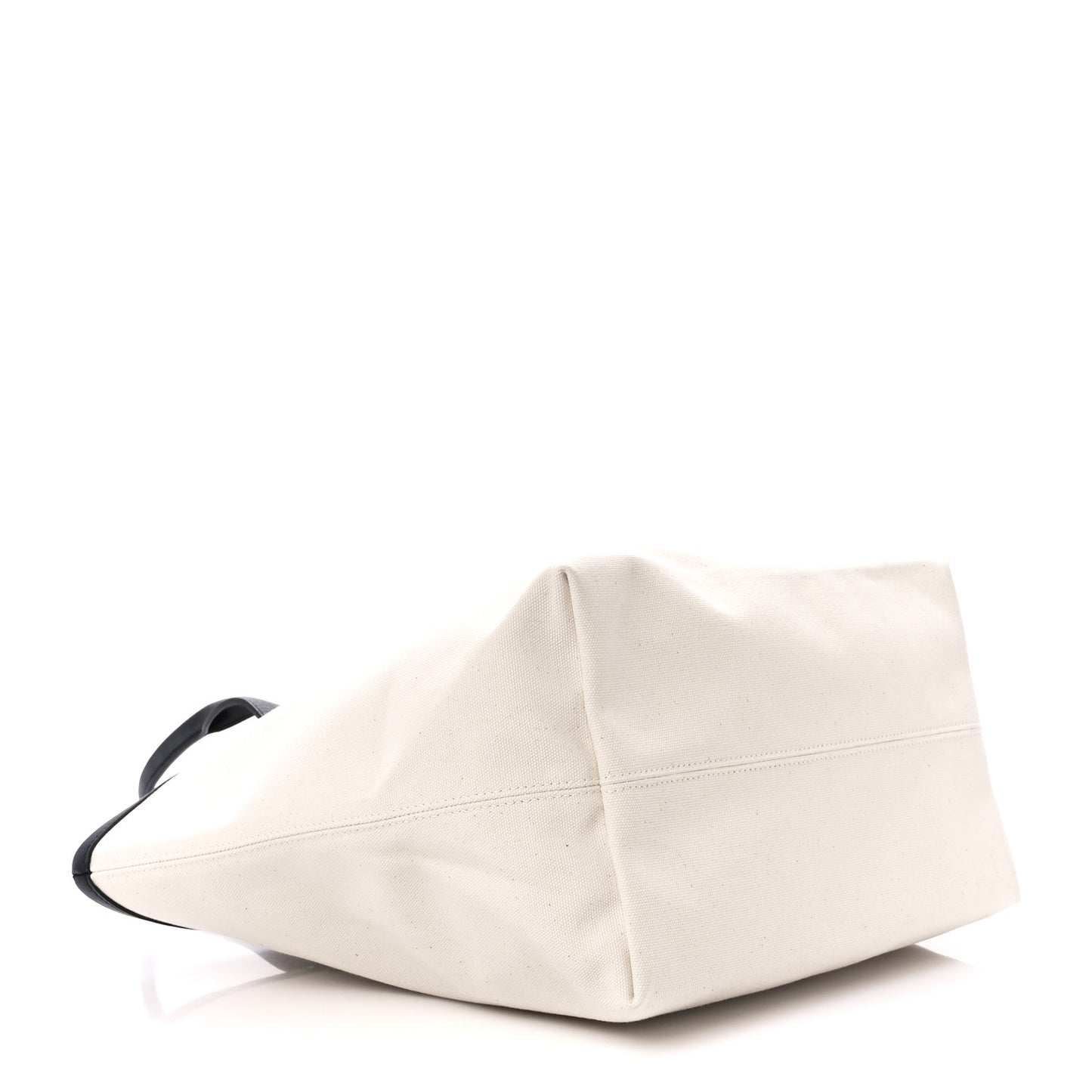 Cotton Canvas Calfskin Cities Paris Jumbo Small Tote Bag Natural