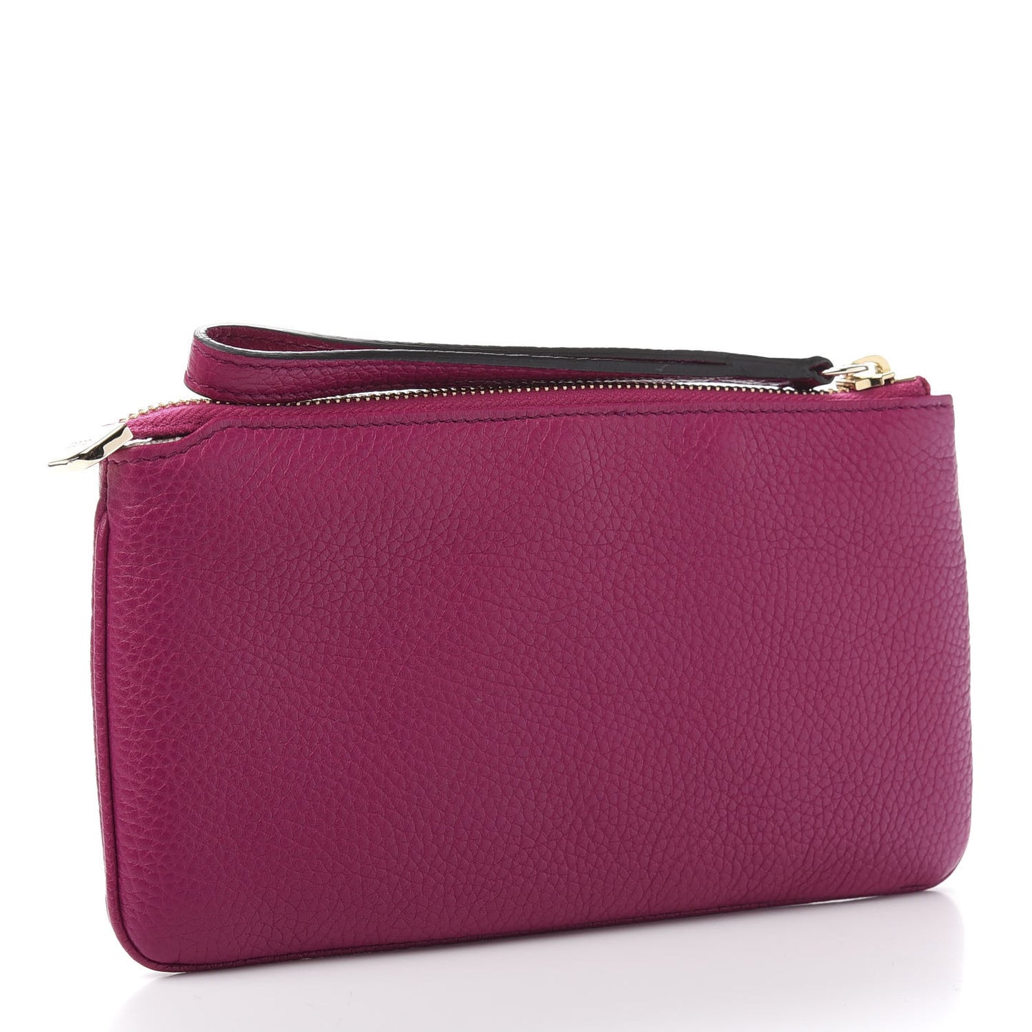 Pebbled Calfskin Soho Wristlet Bright Bougainvillea