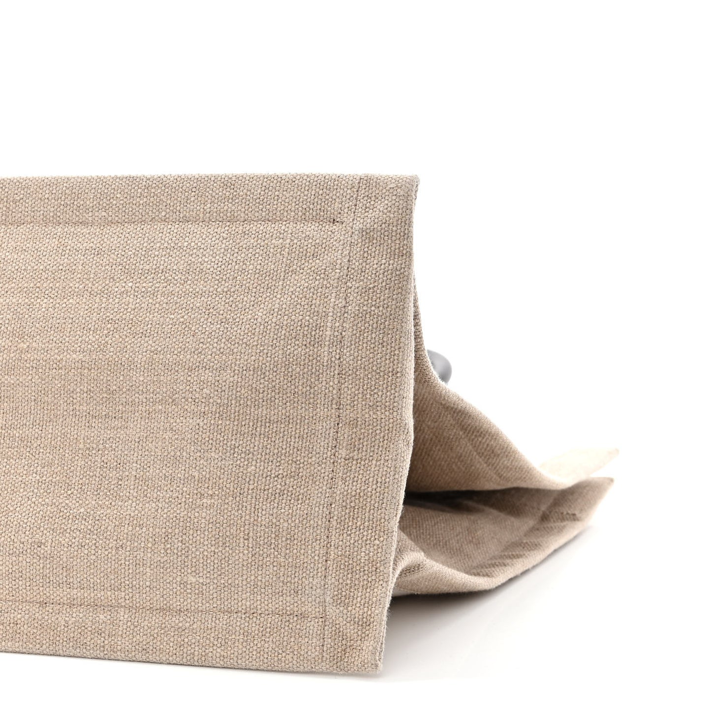 Linen Calfskin Small Rive Gauche Tote Greggio Natural