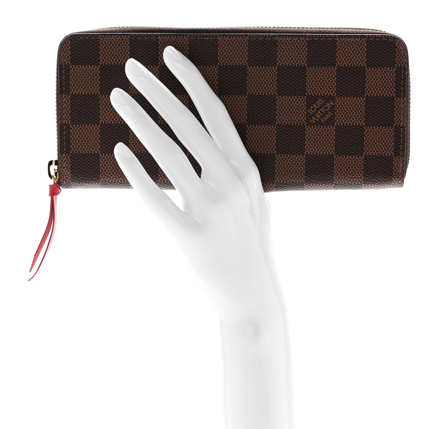 Damier Ebene Clemence Wallet Cherry