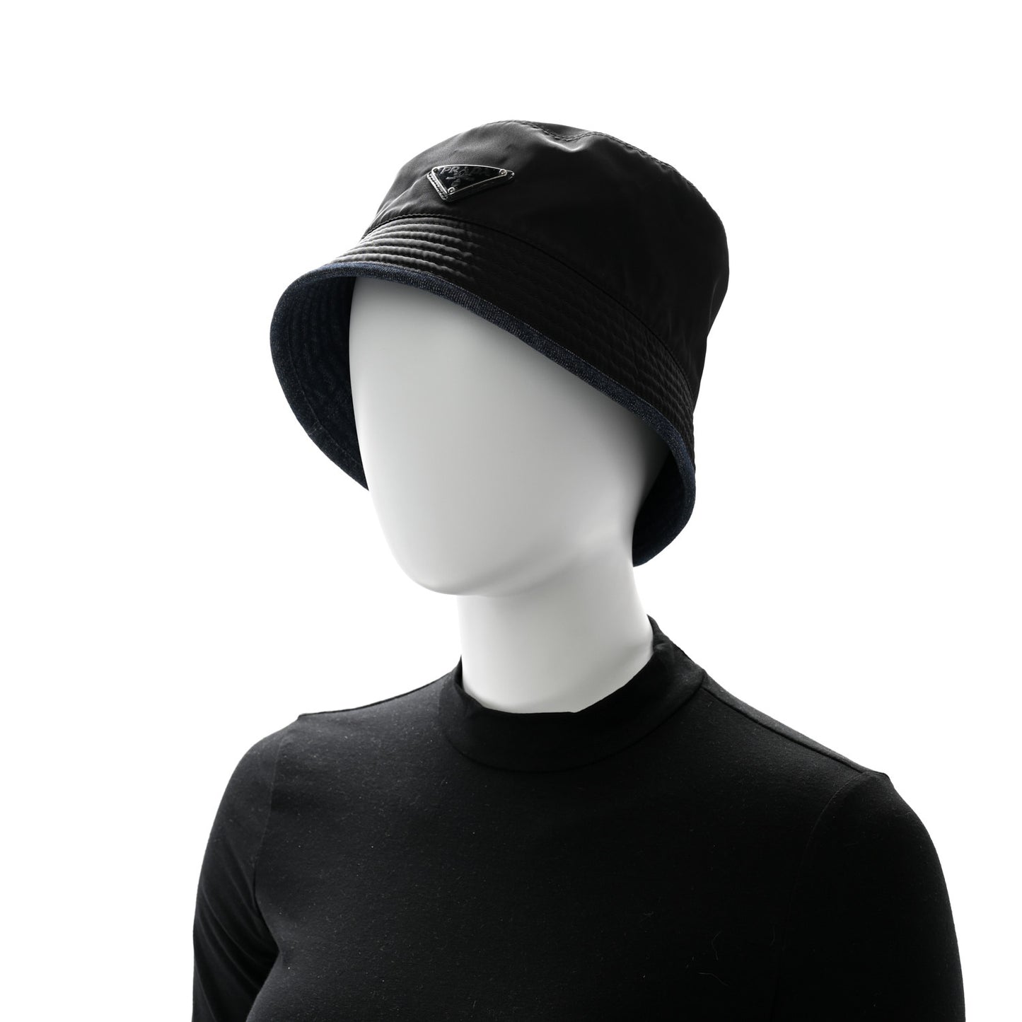 Denim Re-Nylon Reversible Bucket Hat Blue Black