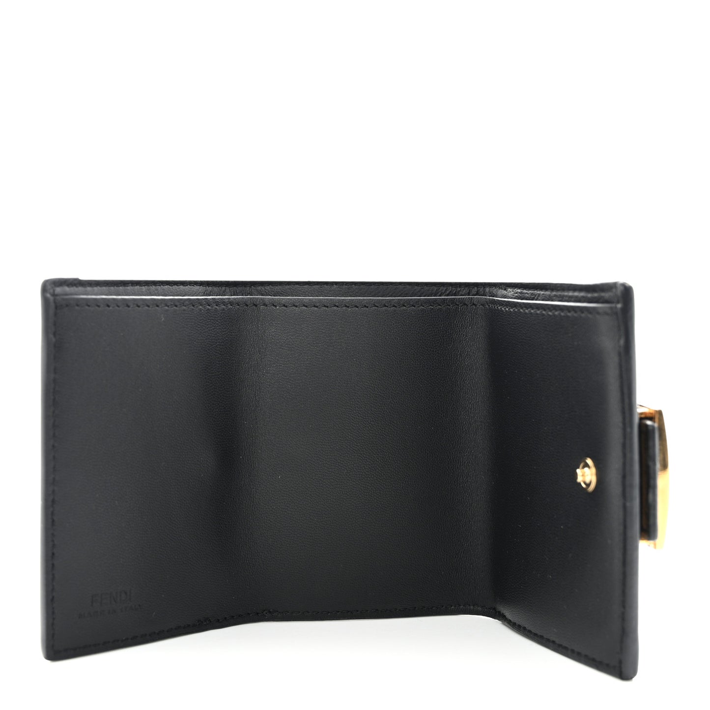 X JOSHUA VIDES Nappa Matisse FF Diagonal Embossed Micro Tri-Fold Wallet White Black