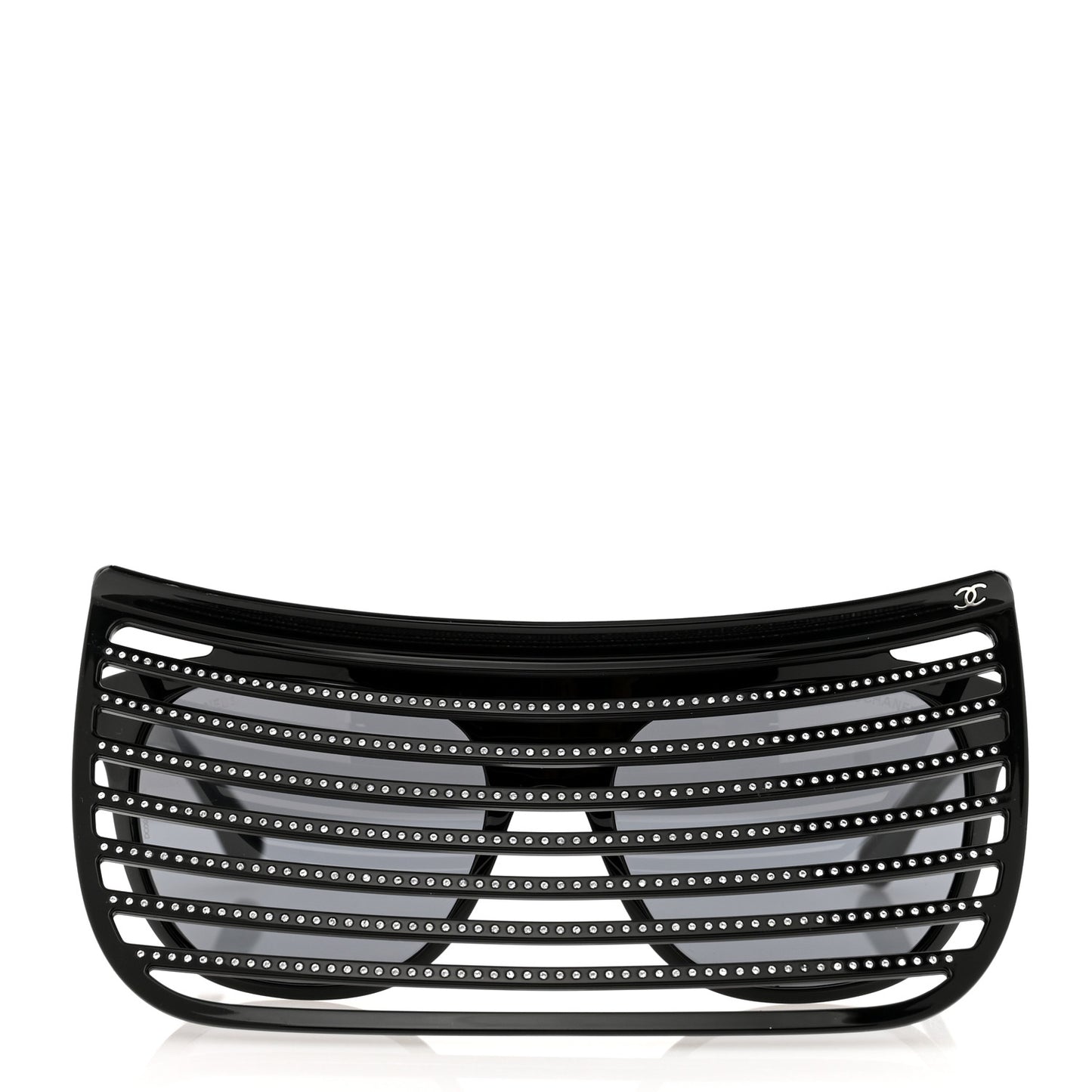 Nylon Crystal Square Sunglasses 71538 Black Grey