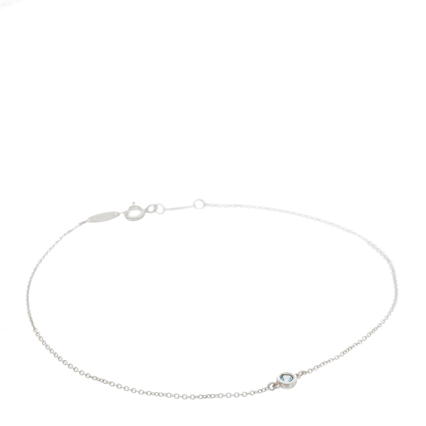 Sterling Silver Aquamarine Elsa Peretti Color By The Yard Bracelet