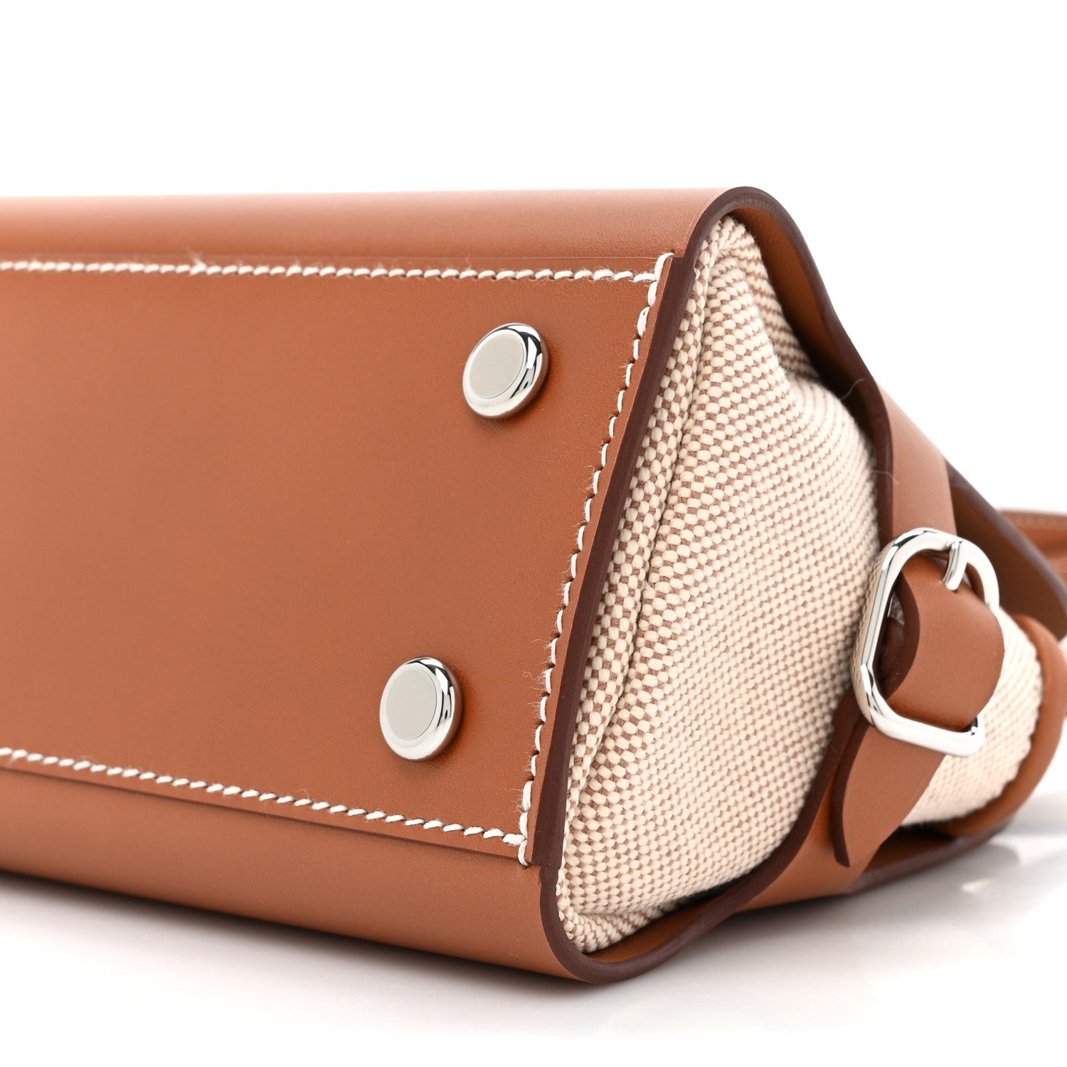 Hermes Vache Hunter H Canvas Swift Tablier Sellier Fauve Gold Ecru Beige 9 of 11