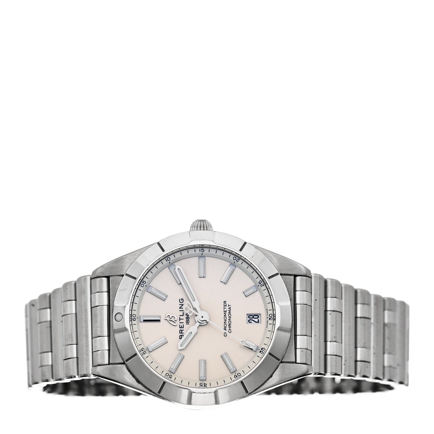Stainless Steel 32mm Chronomat Quartz Watch White A77310101A2A1