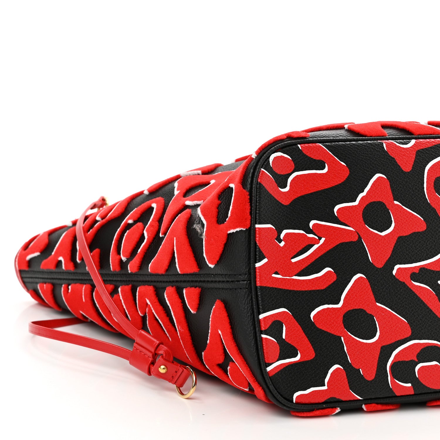 Louis Vuitton X UF Tufted Monogram Neverfull MM Black Red 9 of 10