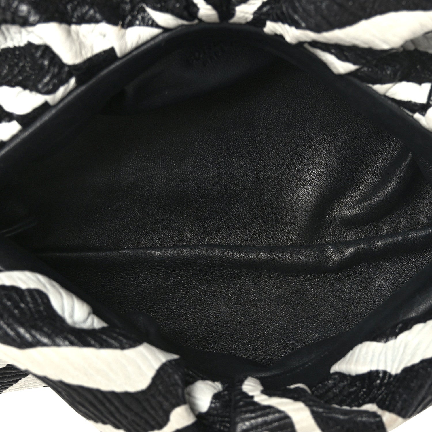 Bottega Veneta Nappa Zebra Print The Pouch Oversized Clutch White Black 5 of 10