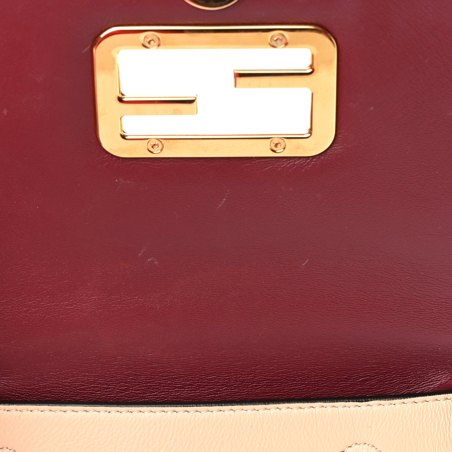 Shiny Nappa Small ID Shoulder Bag Papiro Rosso Scuro Miele Scuro