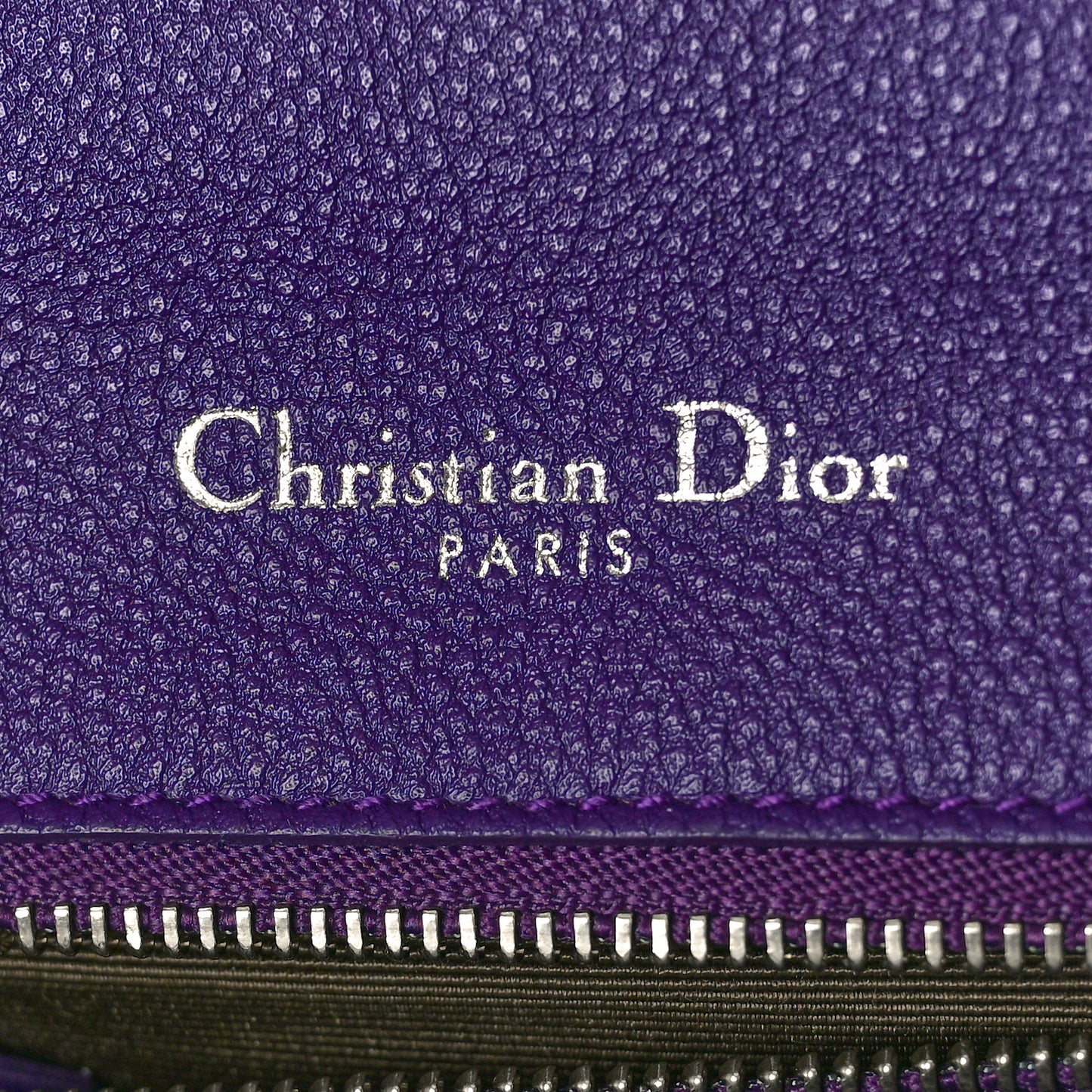 Grained Calfskin Medium Diorama Flap Bag Purple