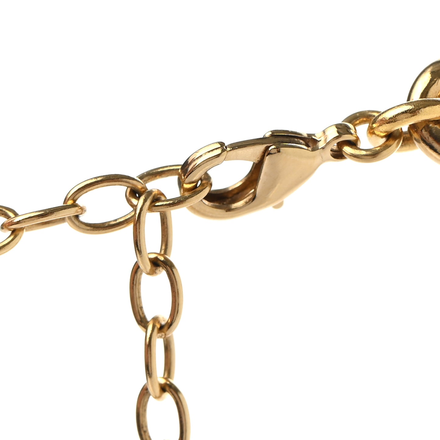 Pearl Metal CC Chain Necklace Gold
